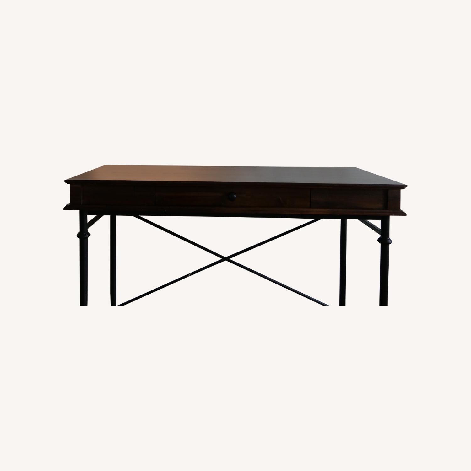 Vintage Modern Dark Wood Desk - image-0