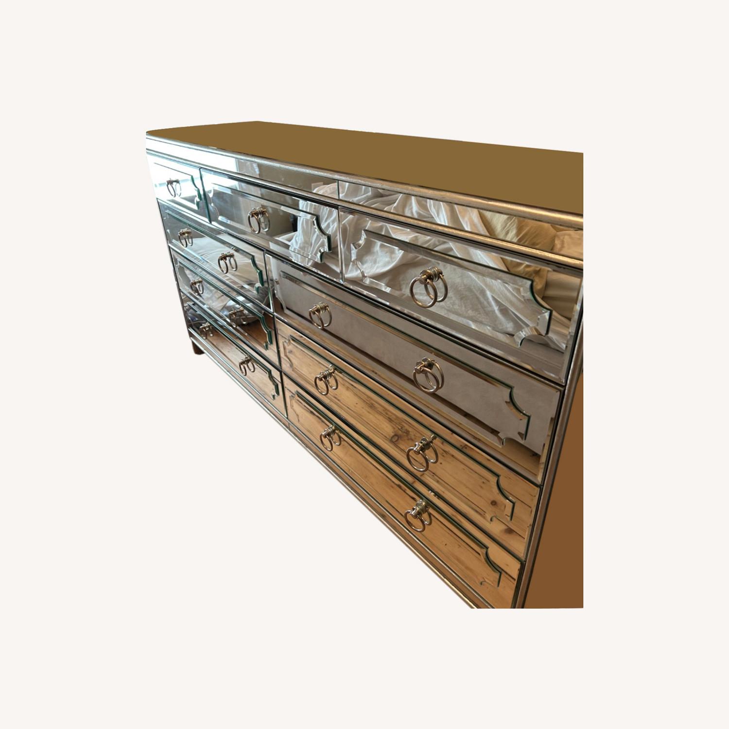 Macy's Zhong Shun Wood Art Co. 9 Drawer Mirrored Dresser AptDeco