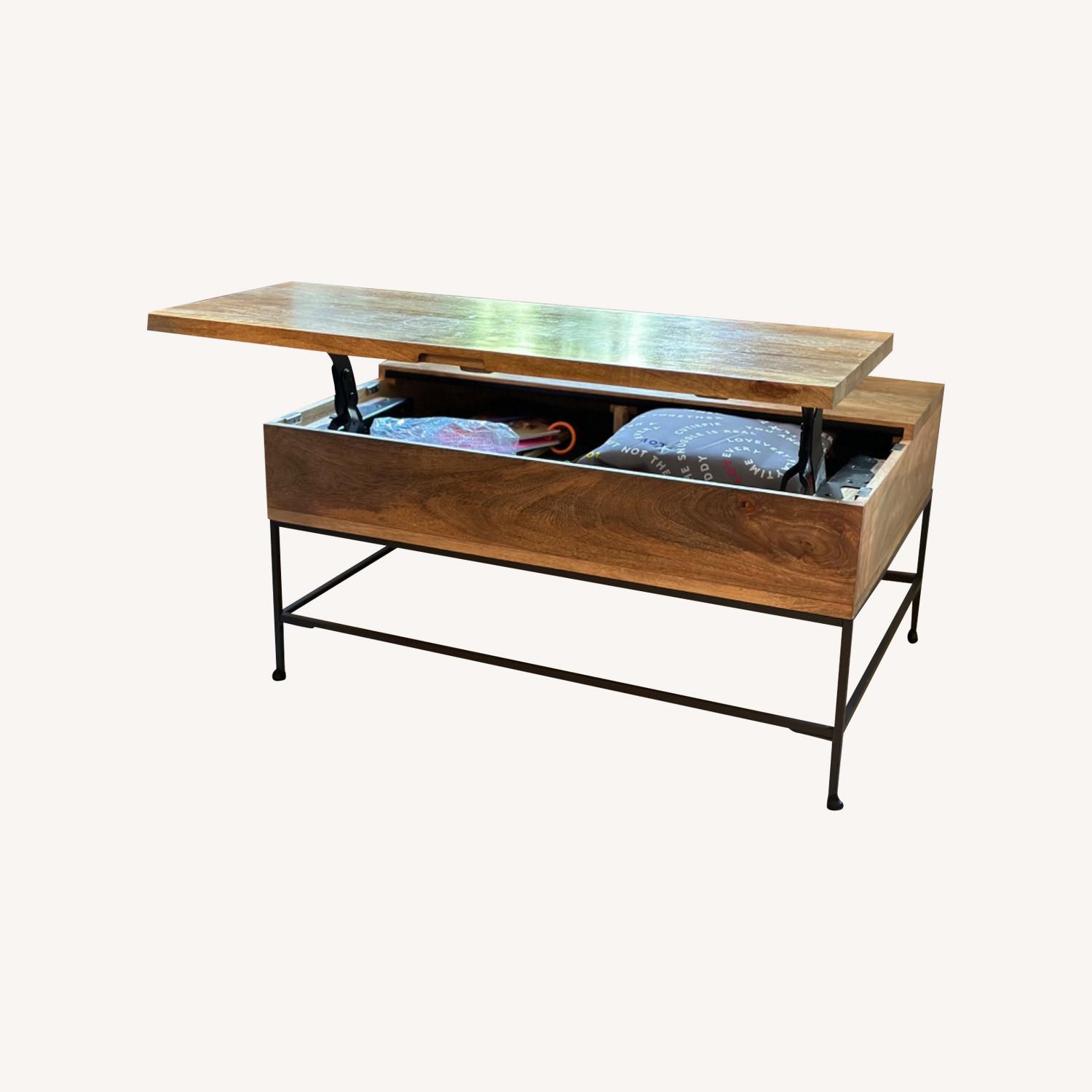 West Elm Industrial Storage Pop-Up Coffee Table - image-0