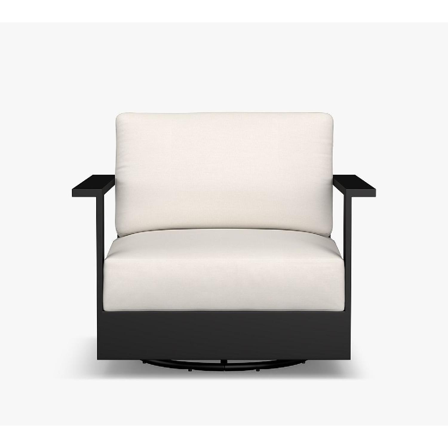 Pottery Barn Malibu Metal Platform Swivel Outdoor Chair AptDeco