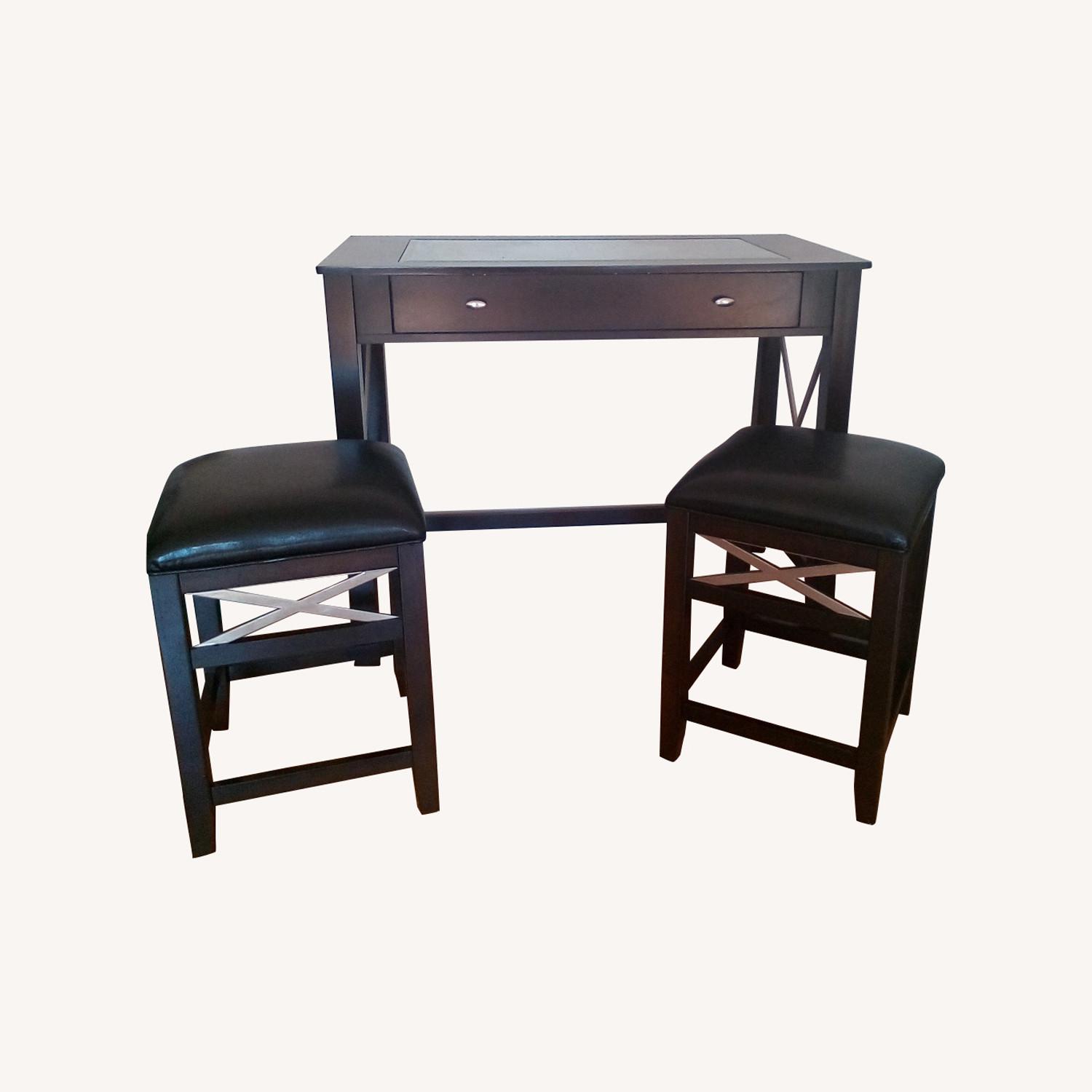 Bob's Discount Wine Bar with Cushioned Stools AptDeco
