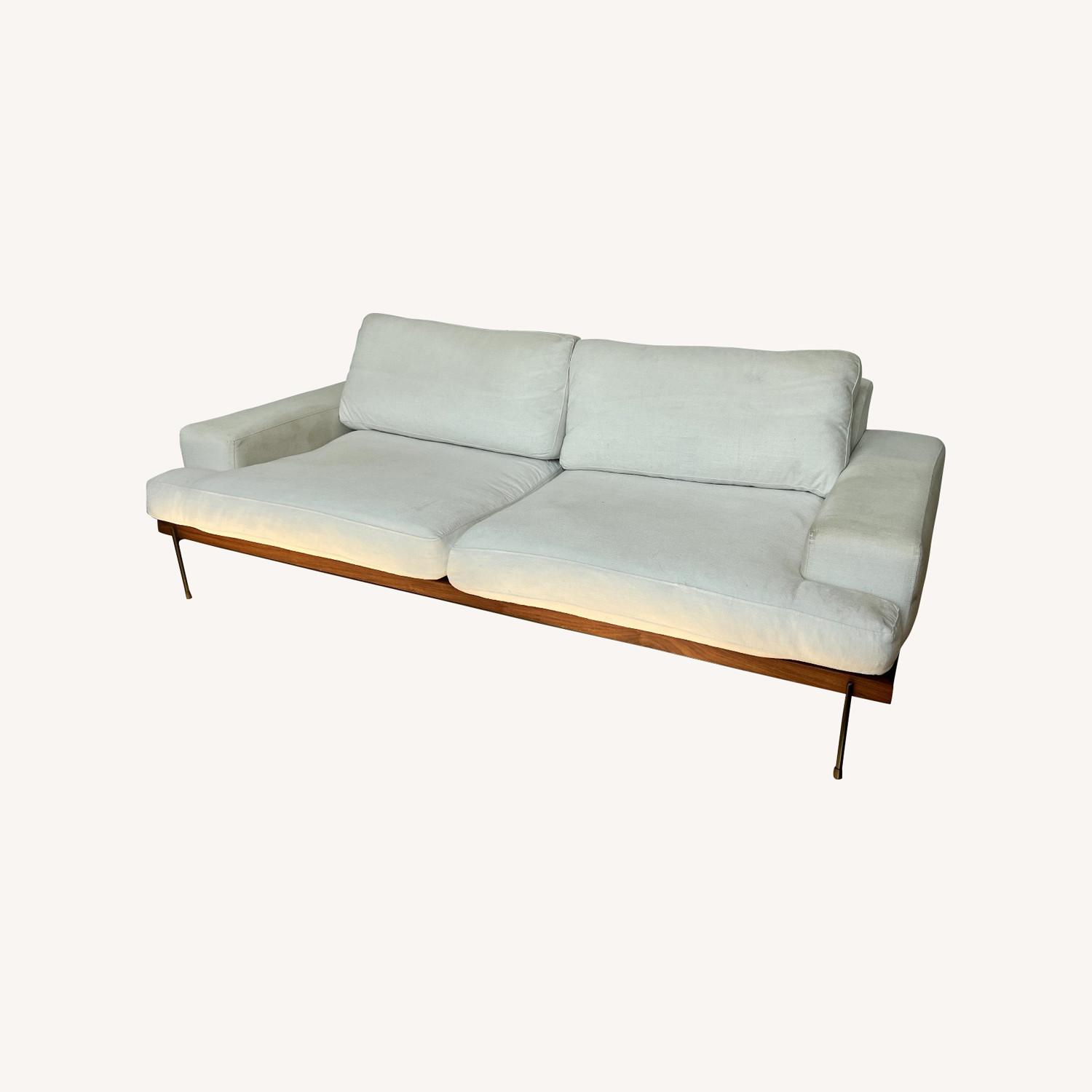 Modern Wood-Rail Sofa - image-0