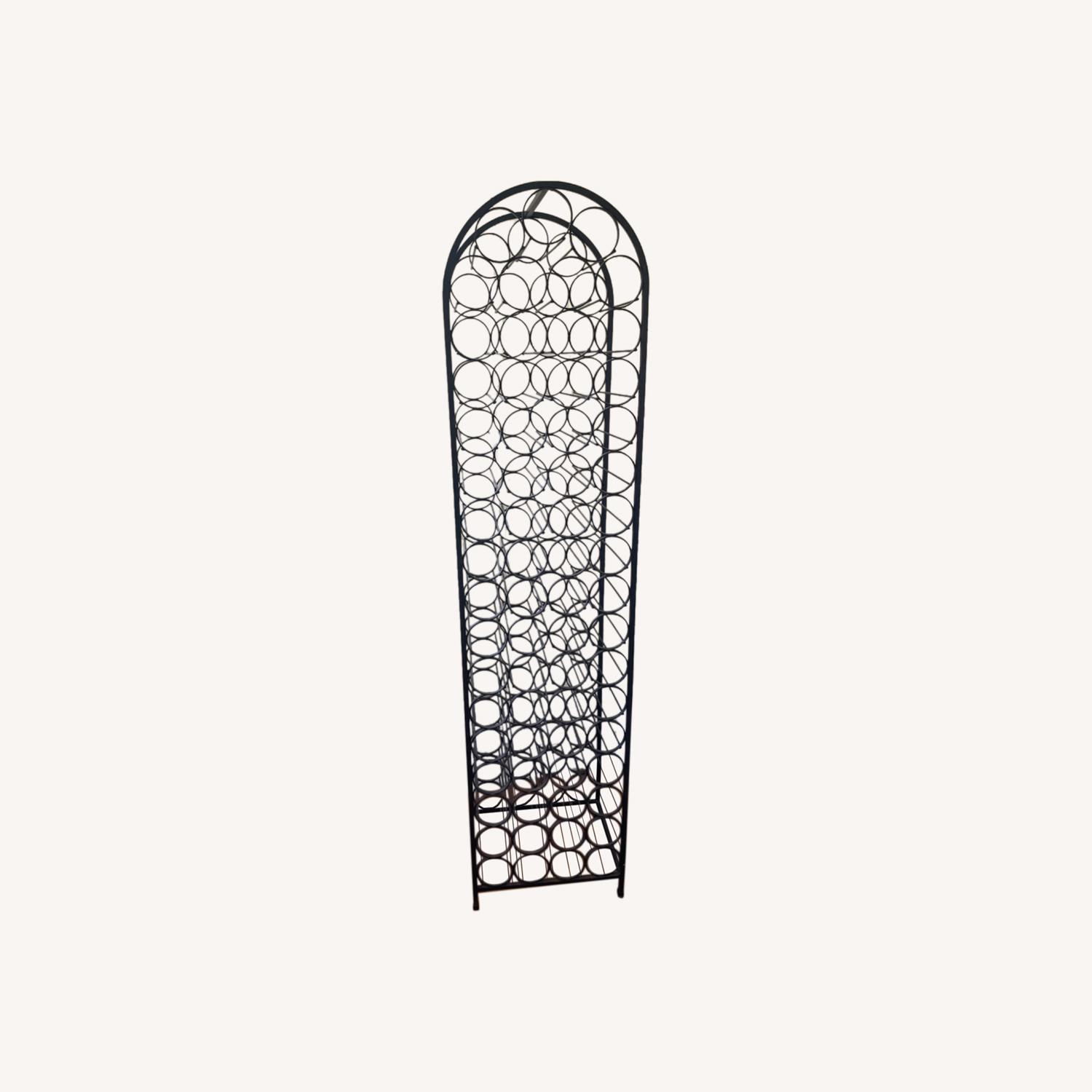Antique Wrought Iron Wine Rack - image-0