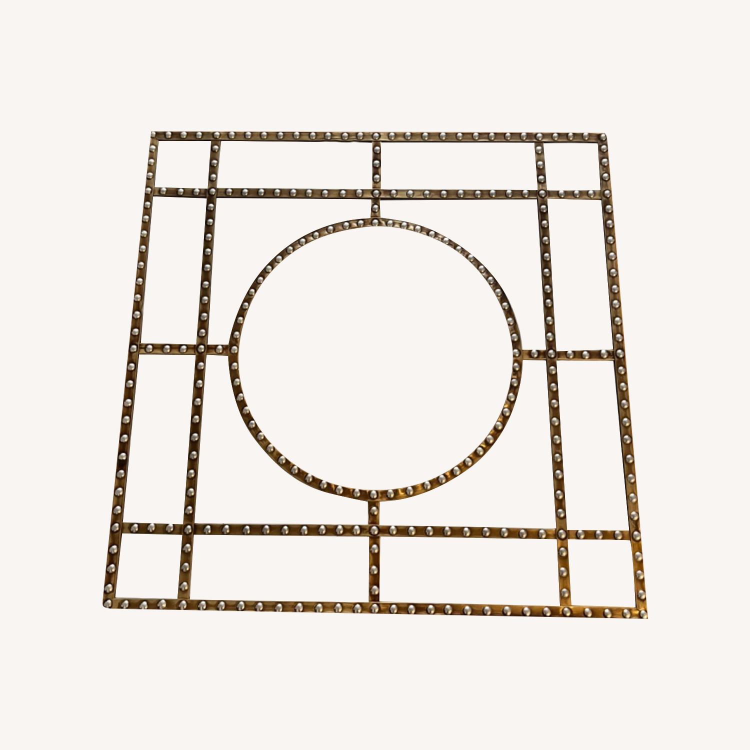 Vintage Mirror with Leather and Studs - image-0