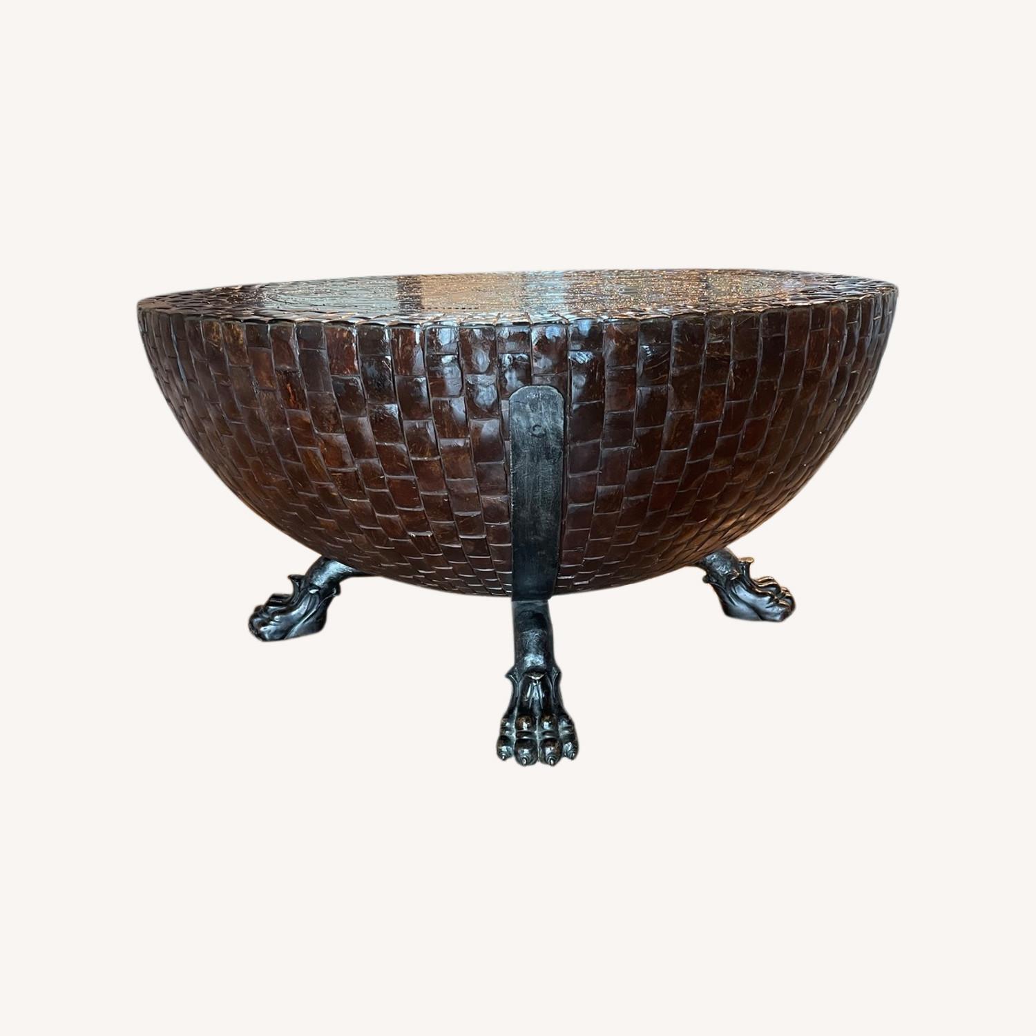 Kreiss Nairobi Drum Table Cocoshell & Bronze - image-0