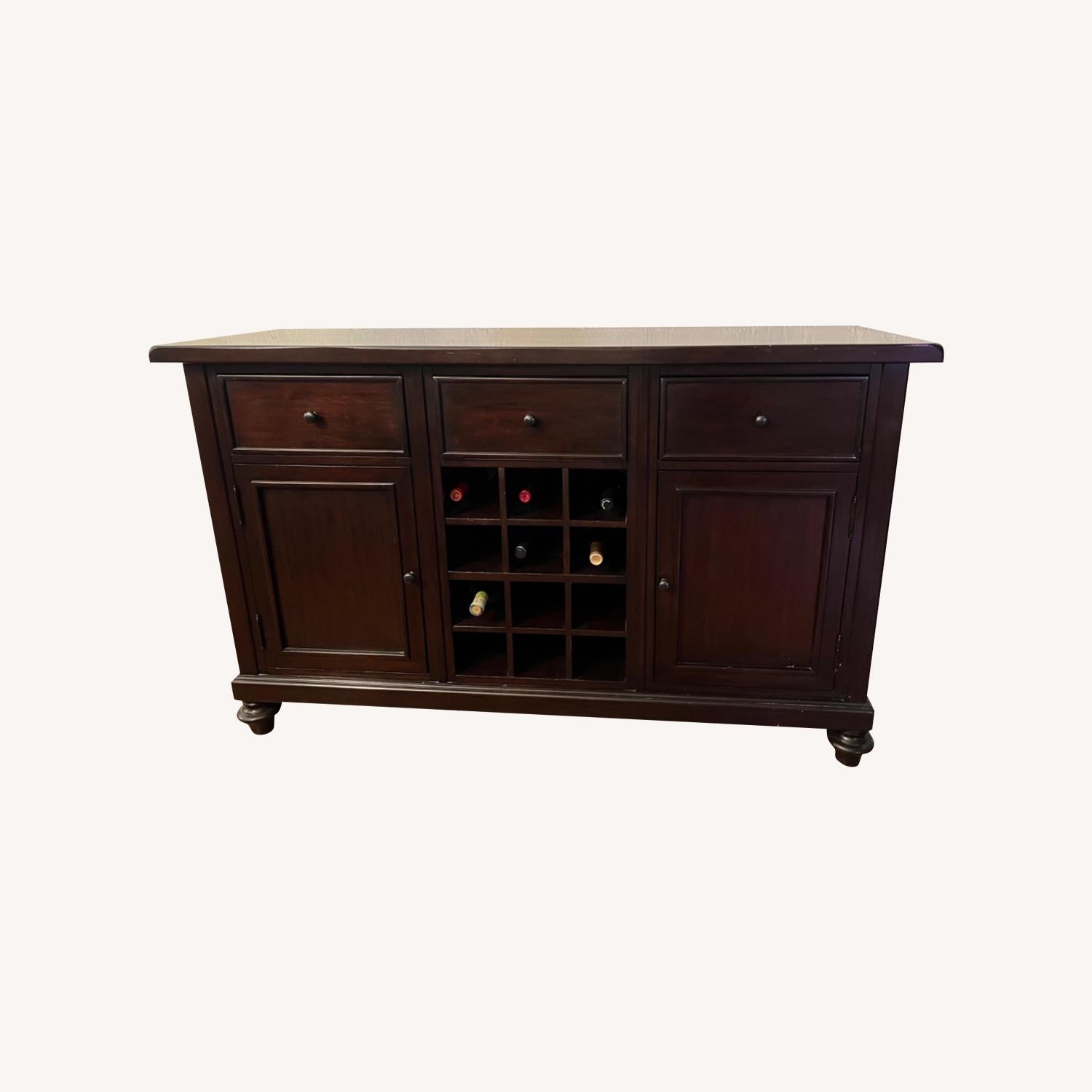 Pottery Barn Cherry Buffet Built in Wine Storage AptDeco