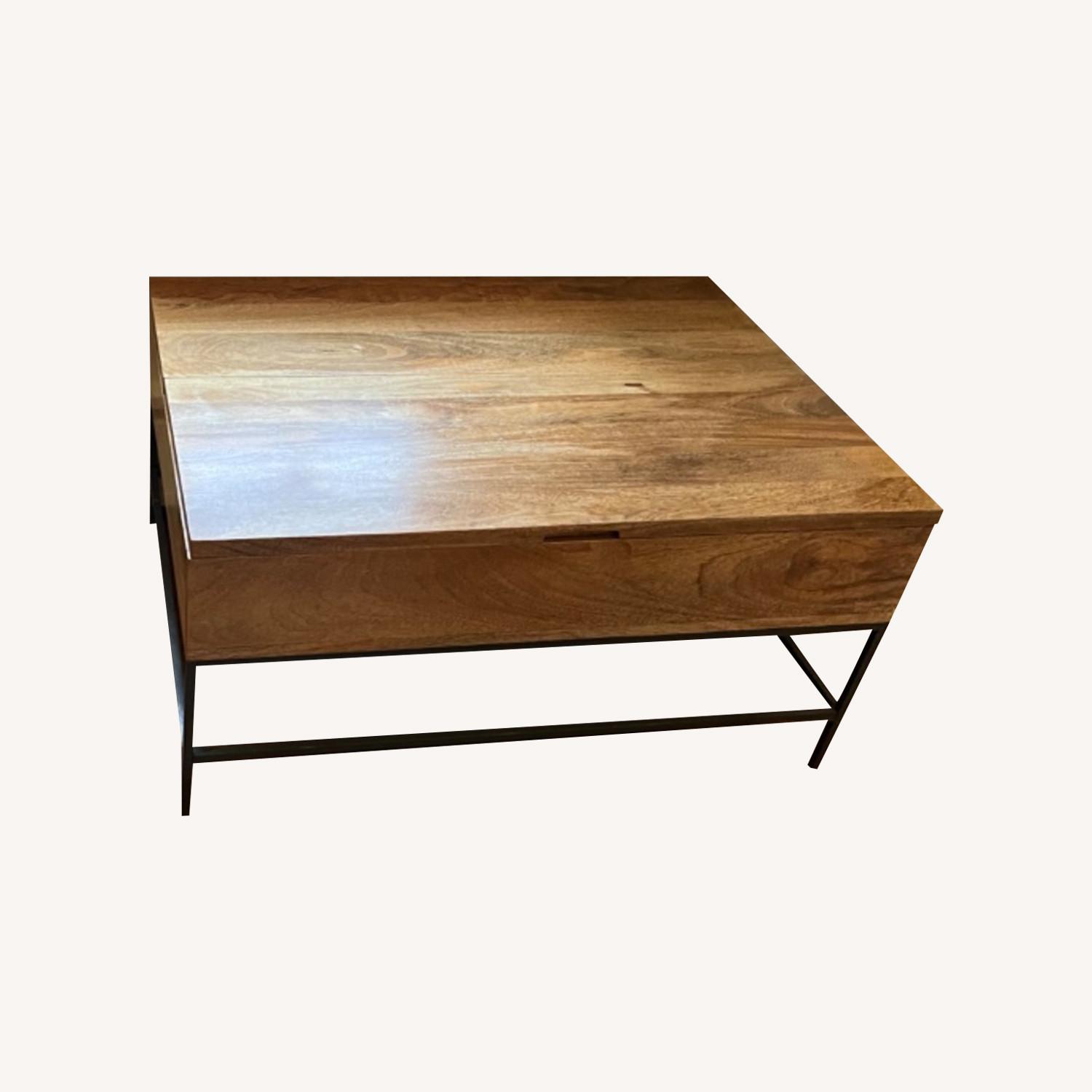 West Elm Industrial Storage Pop-Up Coffee Table - image-0