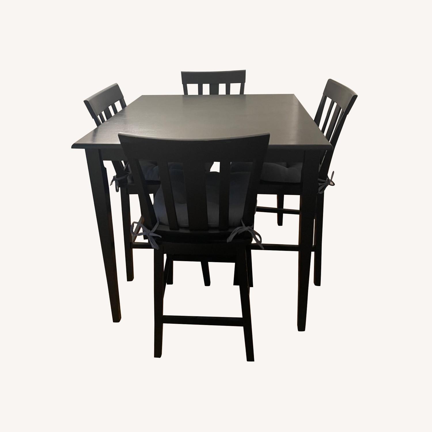 Black Counter Height Table Set - image-0