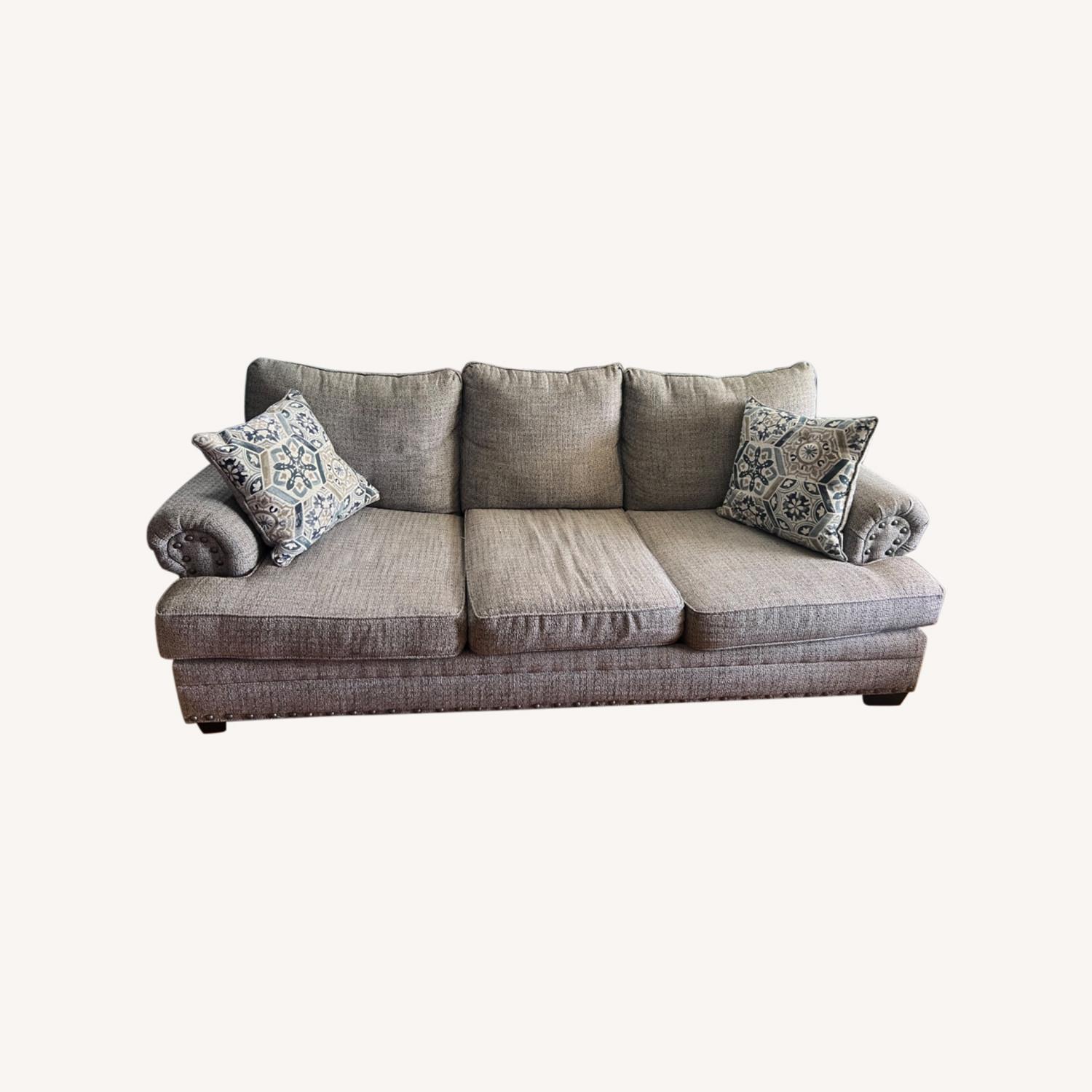 Broyhill Furniture Grey Sofa - AptDeco