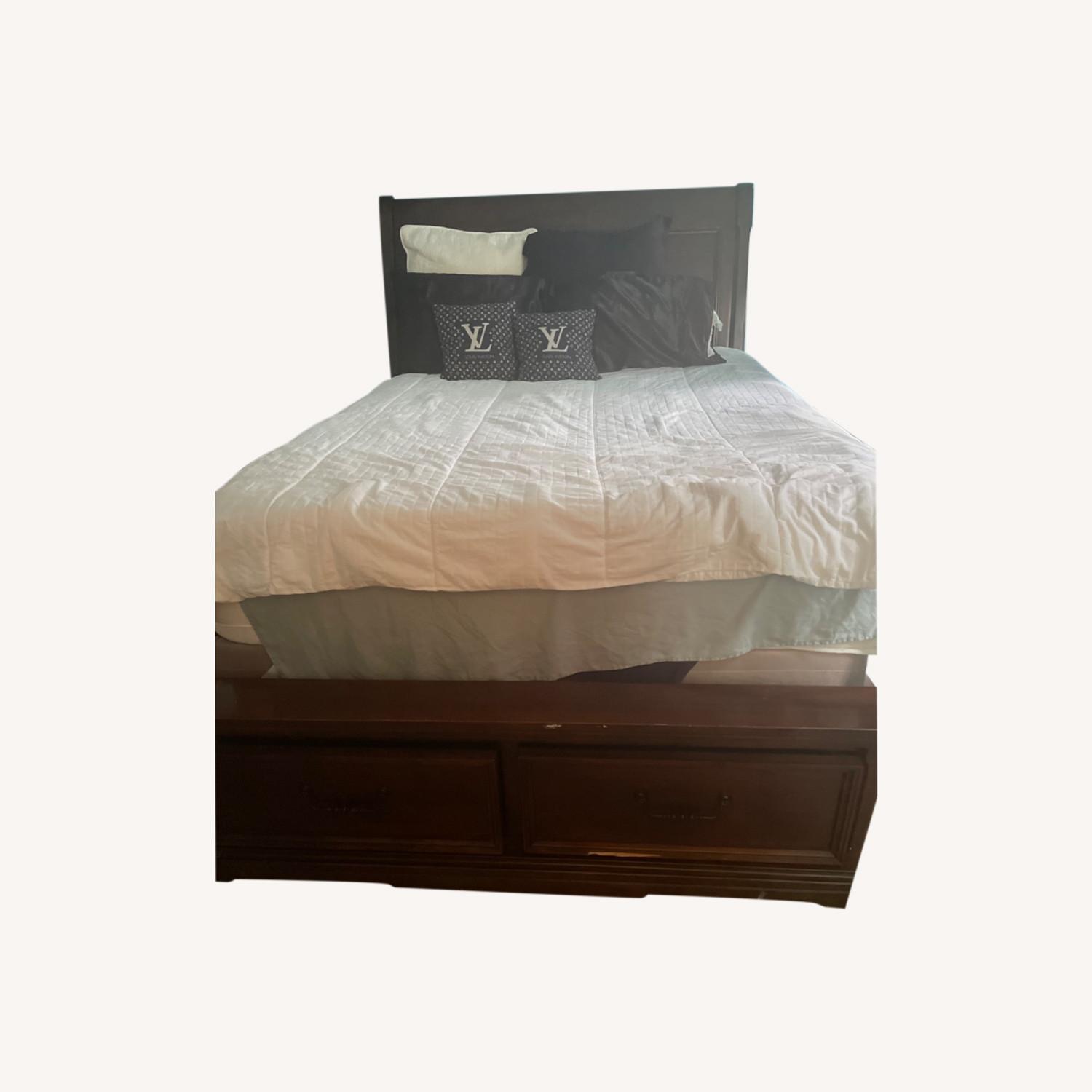 King Platform Sleigh Bed with Storage - image-0