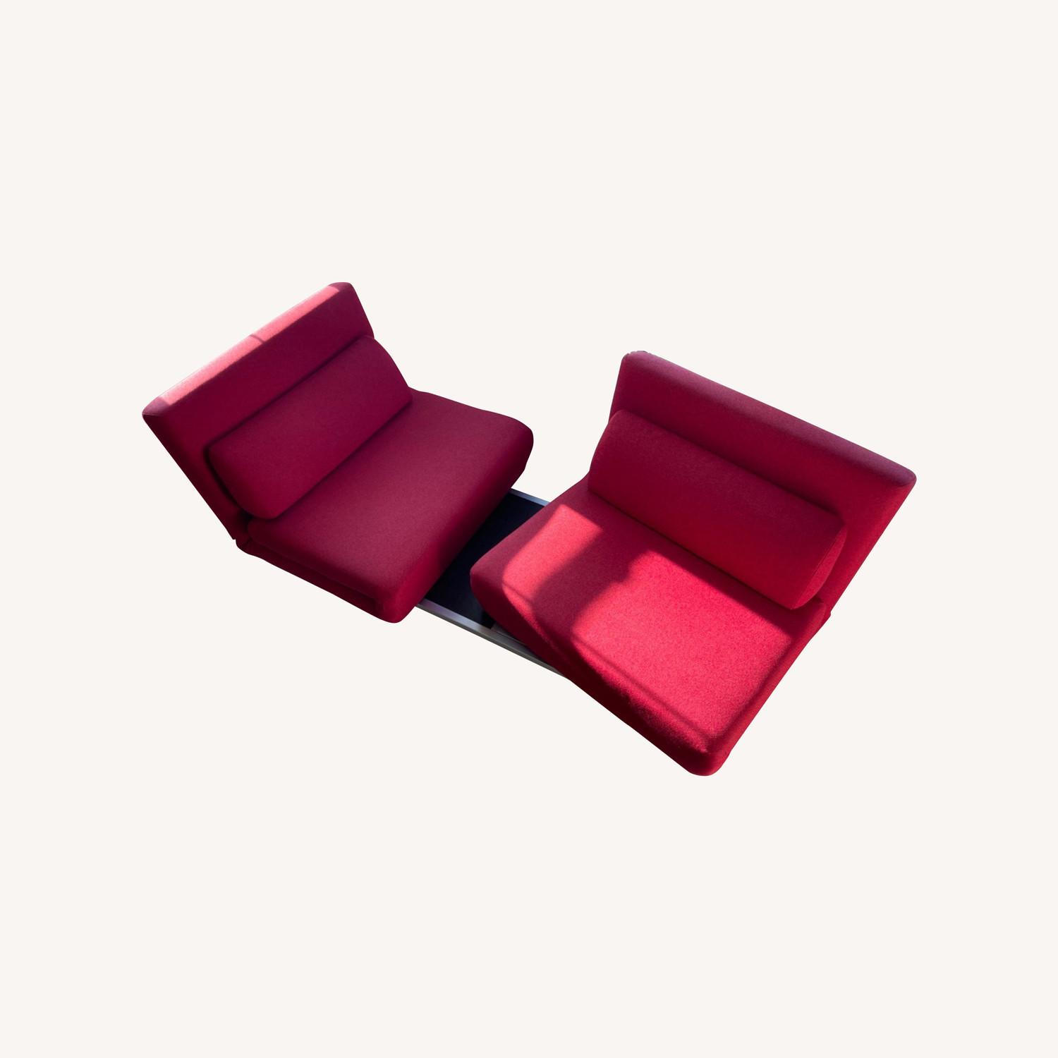 Modern Red Convertible Sofa Bed - image-0