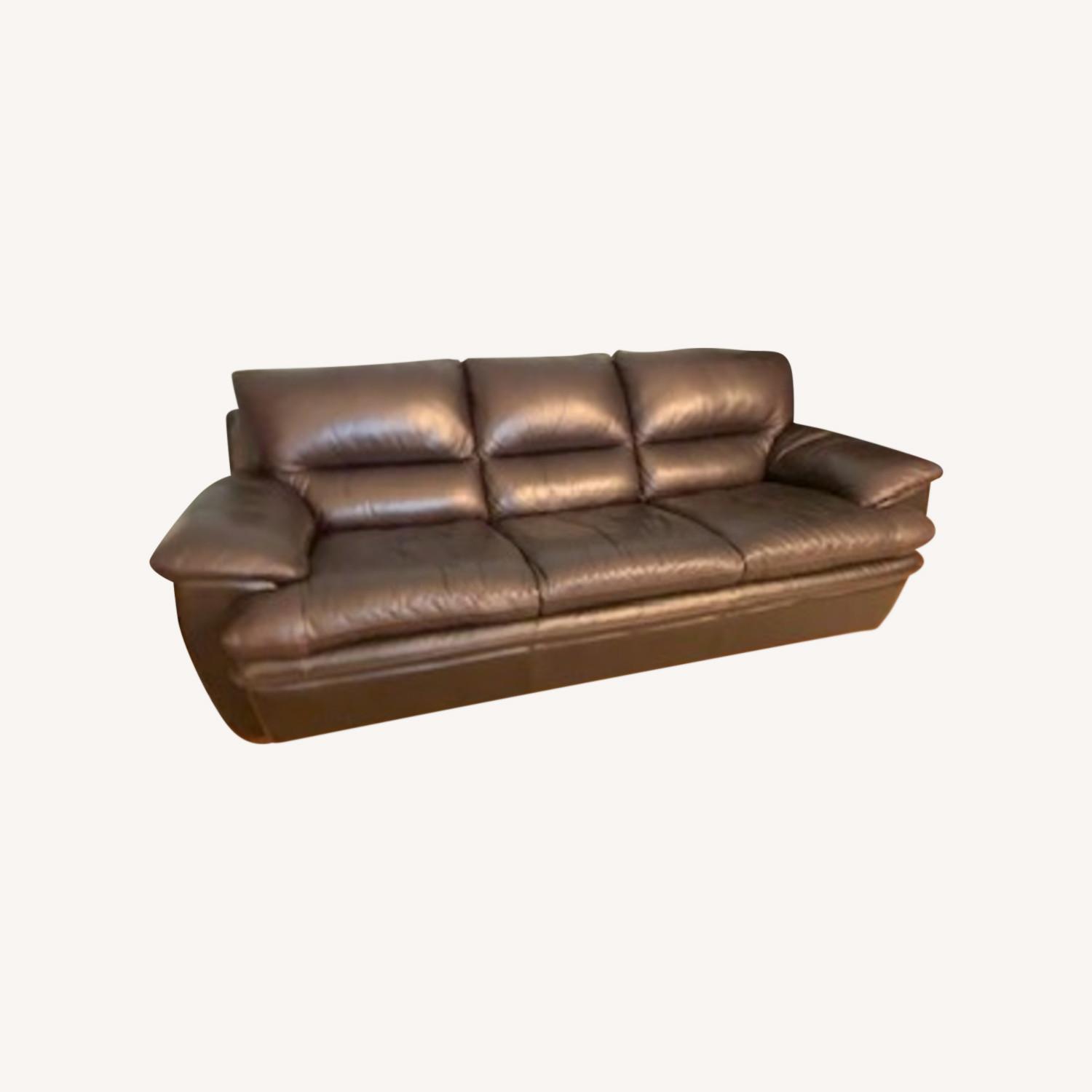Dania Furniture Brown Leather Couch AptDeco