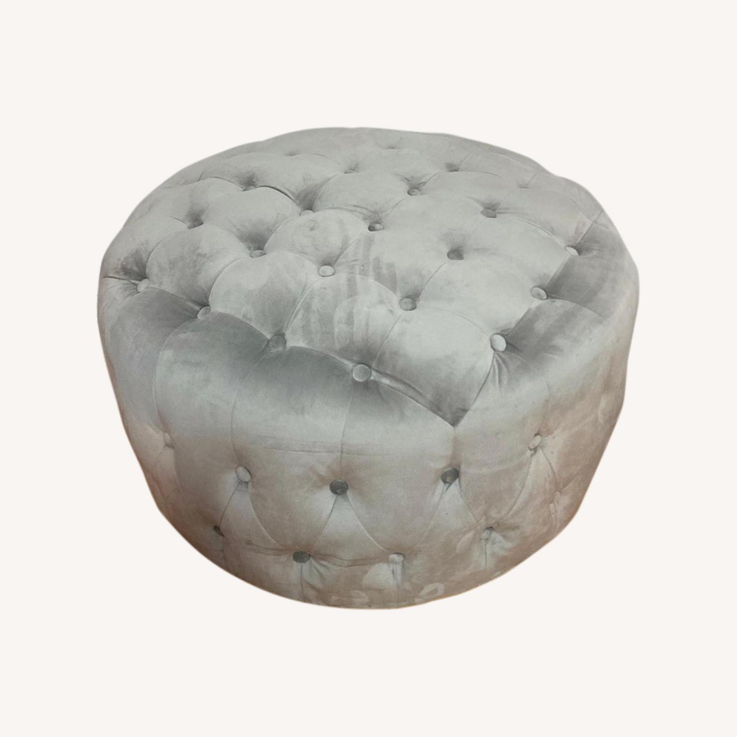 Light Gray Ottoman - image-0