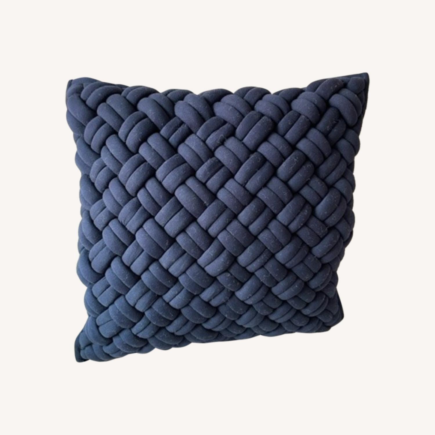 CB2 Jersey Interknit Navy Pillow AptDeco