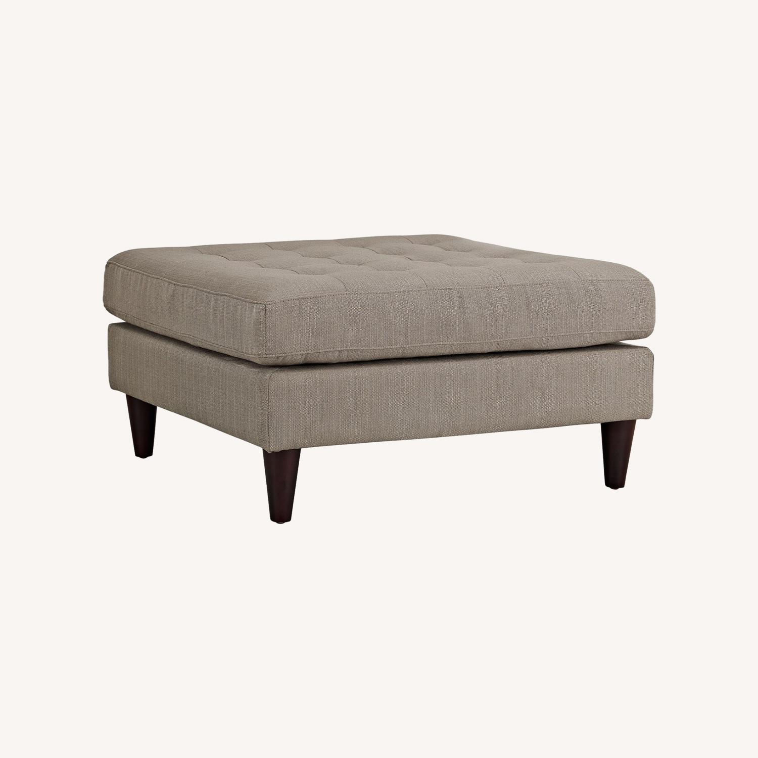 Large Ottoman In Granite Upholstered Fabric AptDeco