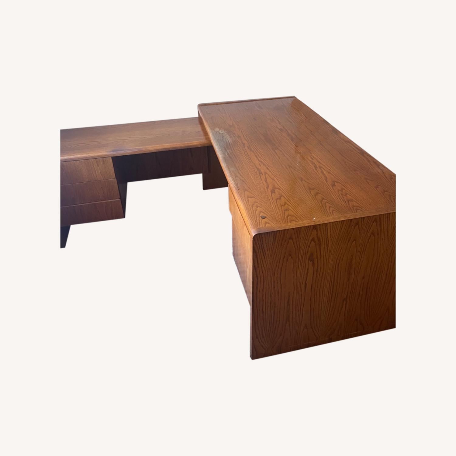 Vintage Oak Teachers Desk - image-0