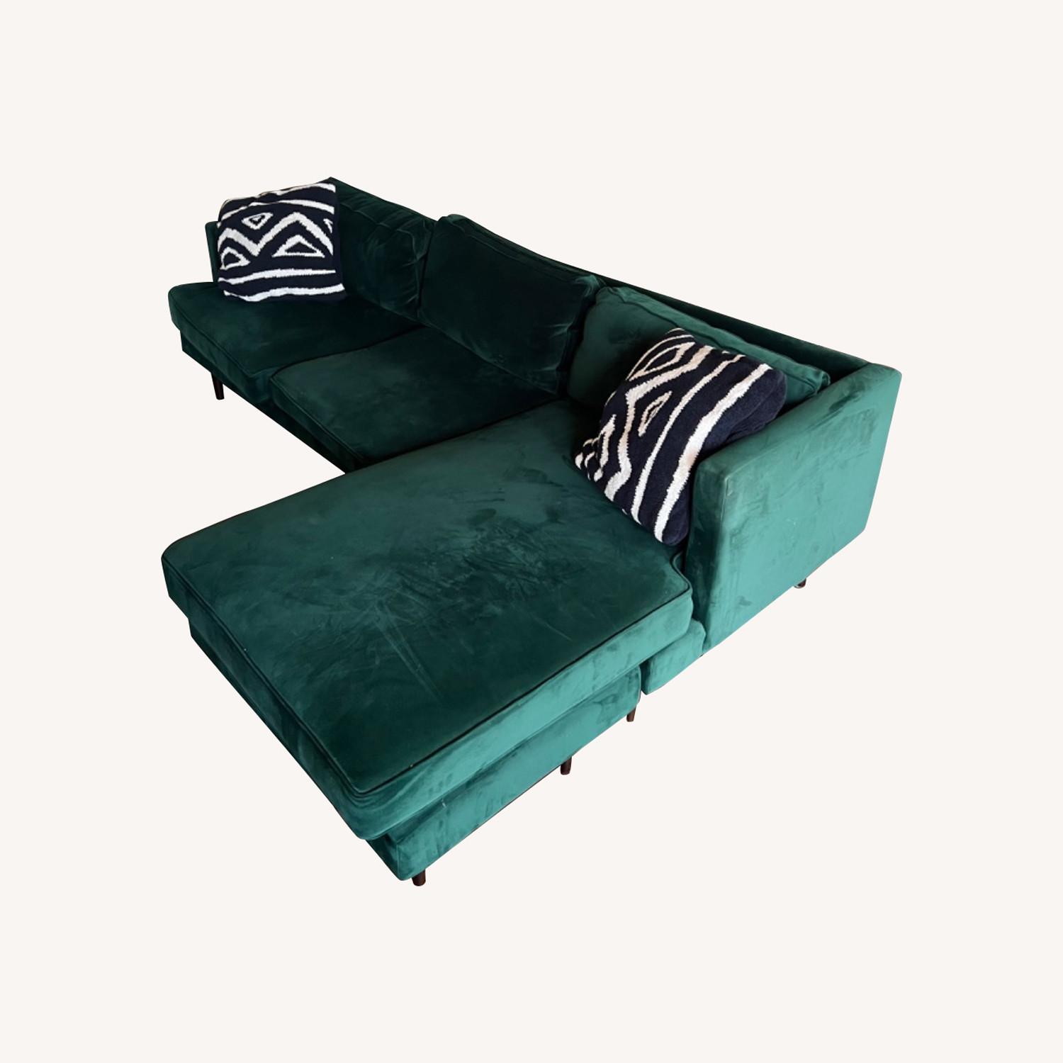 Joybird Sectional Green Reversible Couch - image-0