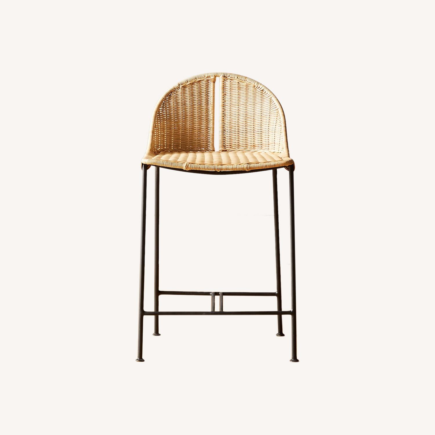 CB2 Rattan Counter Stool Set of 2 AptDeco
