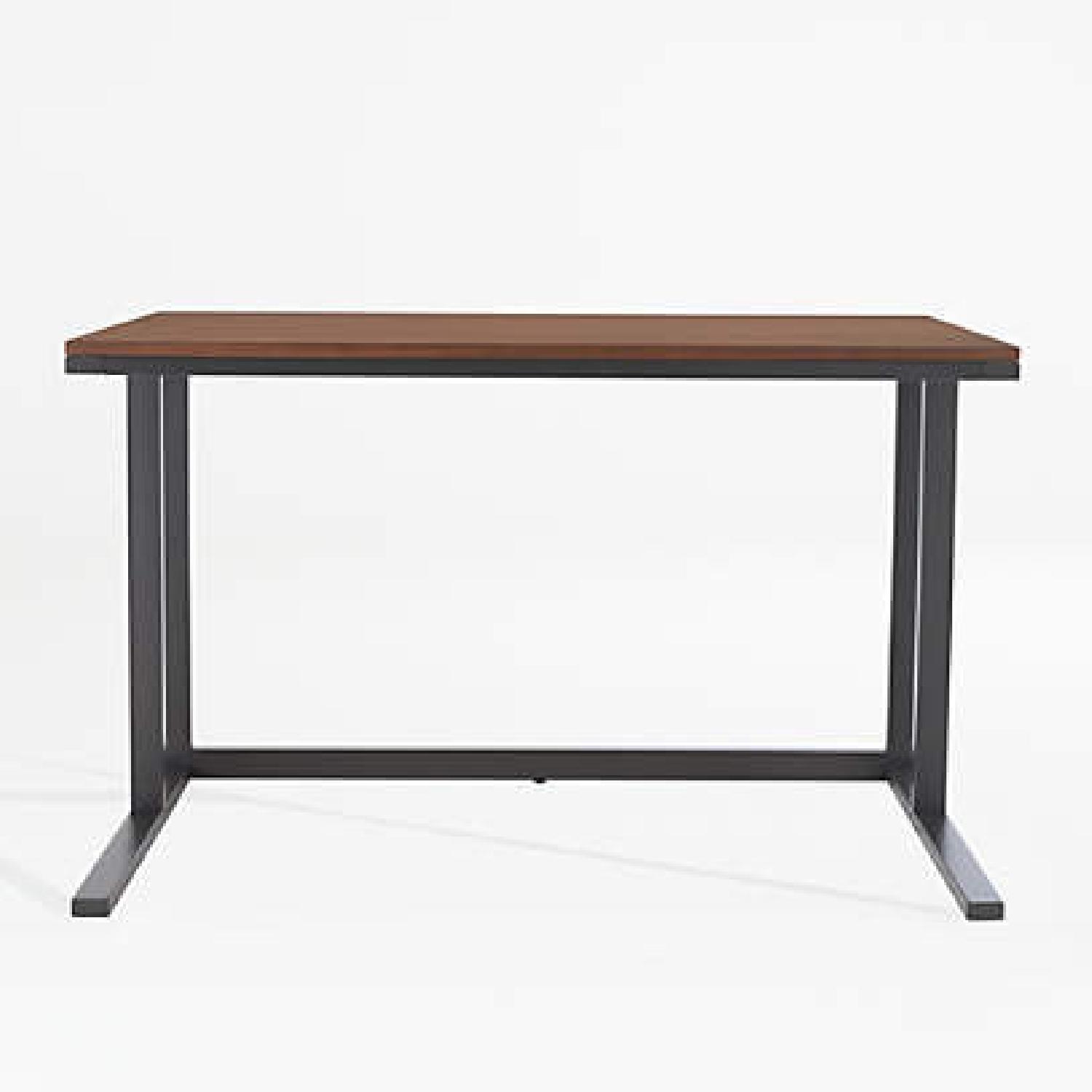 Crate & Barrel Graphite Desk with Walnut Top - image-8