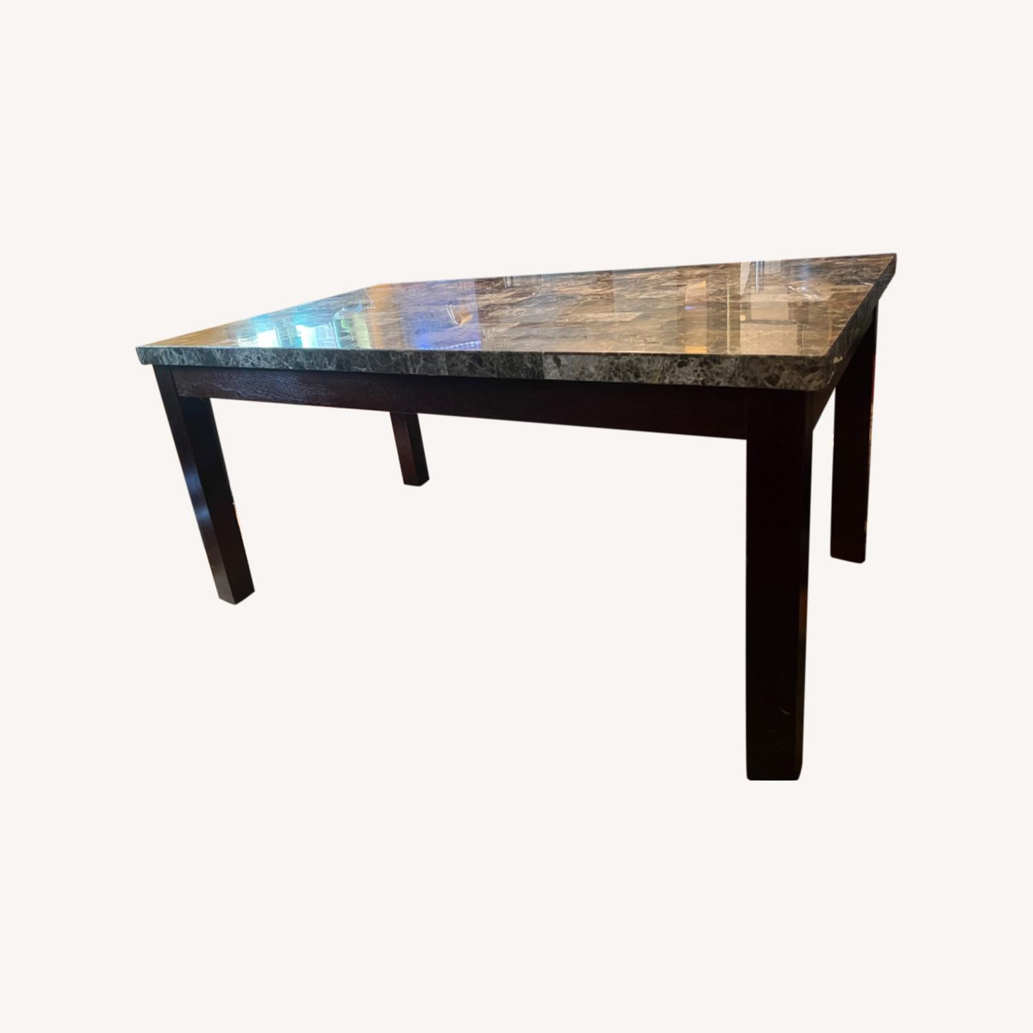 Wayfair Marble Dark Brown Dining Table AptDeco