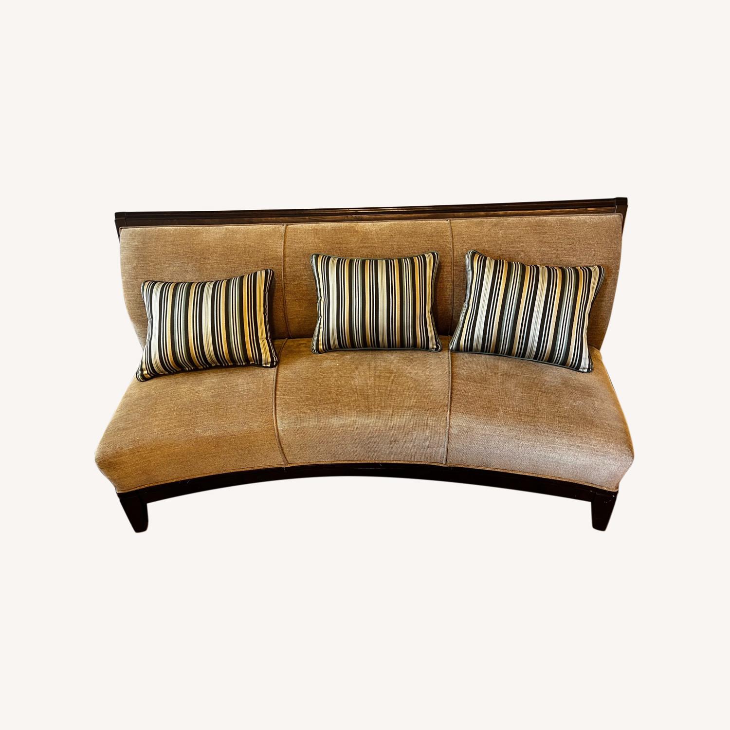 Brown Tan Curve Sofa - image-0