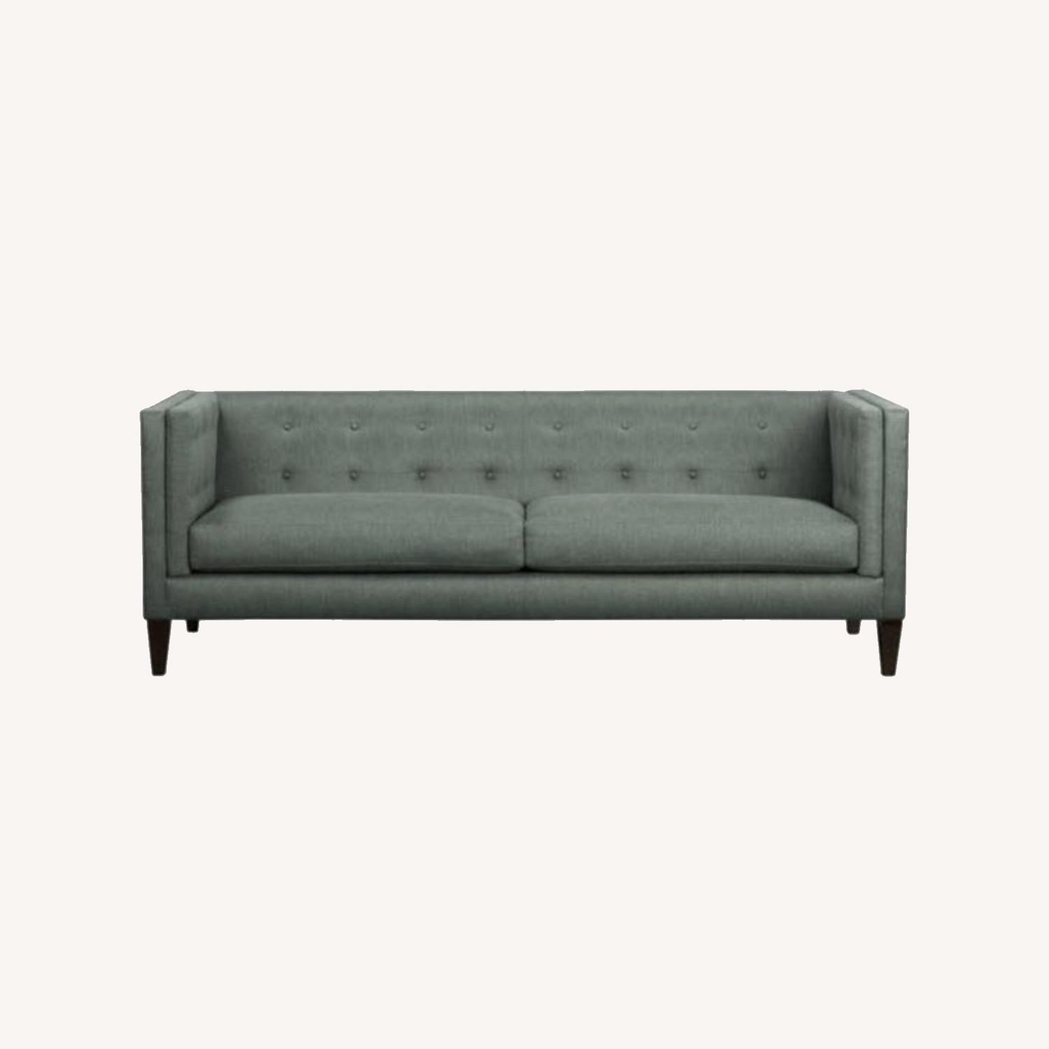 Crate & Barrel Modern Light Gray Tufted Sofa - image-0