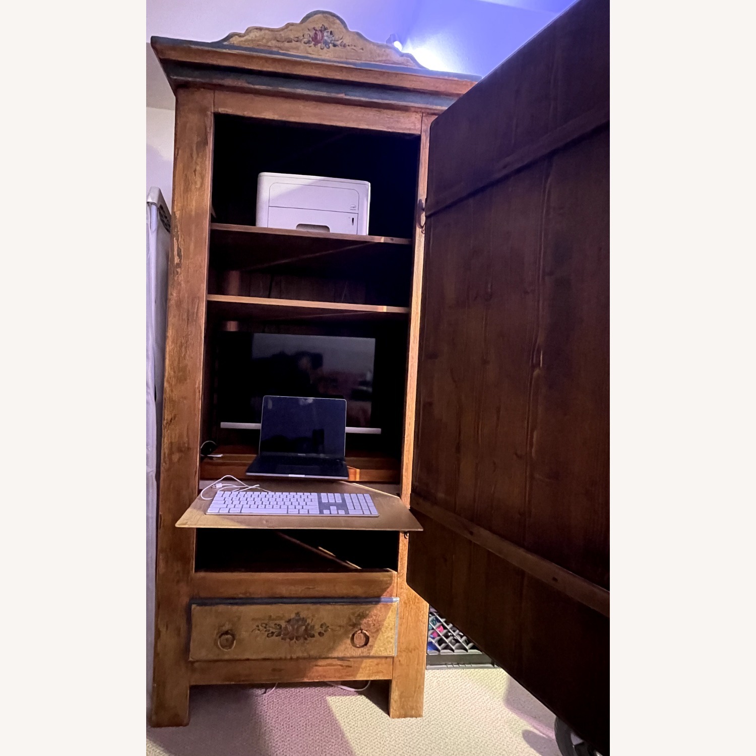Painted Solid Wood Armoire - image-9