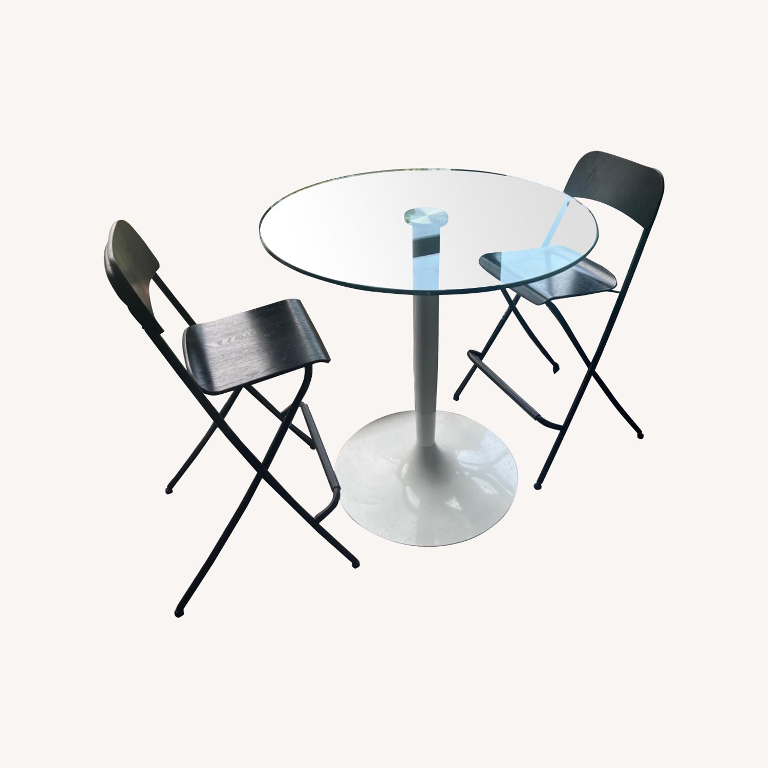 Glass HighTop Dining Table and Chairs AptDeco