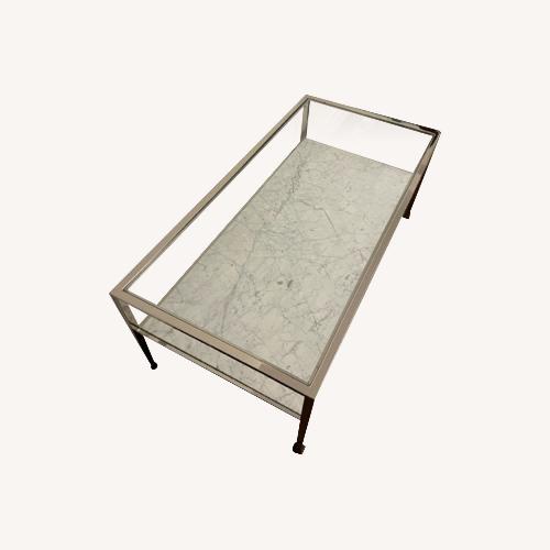 Used Tanner Marble Rectangle Coffee Table, Glass/Marble for sale on AptDeco