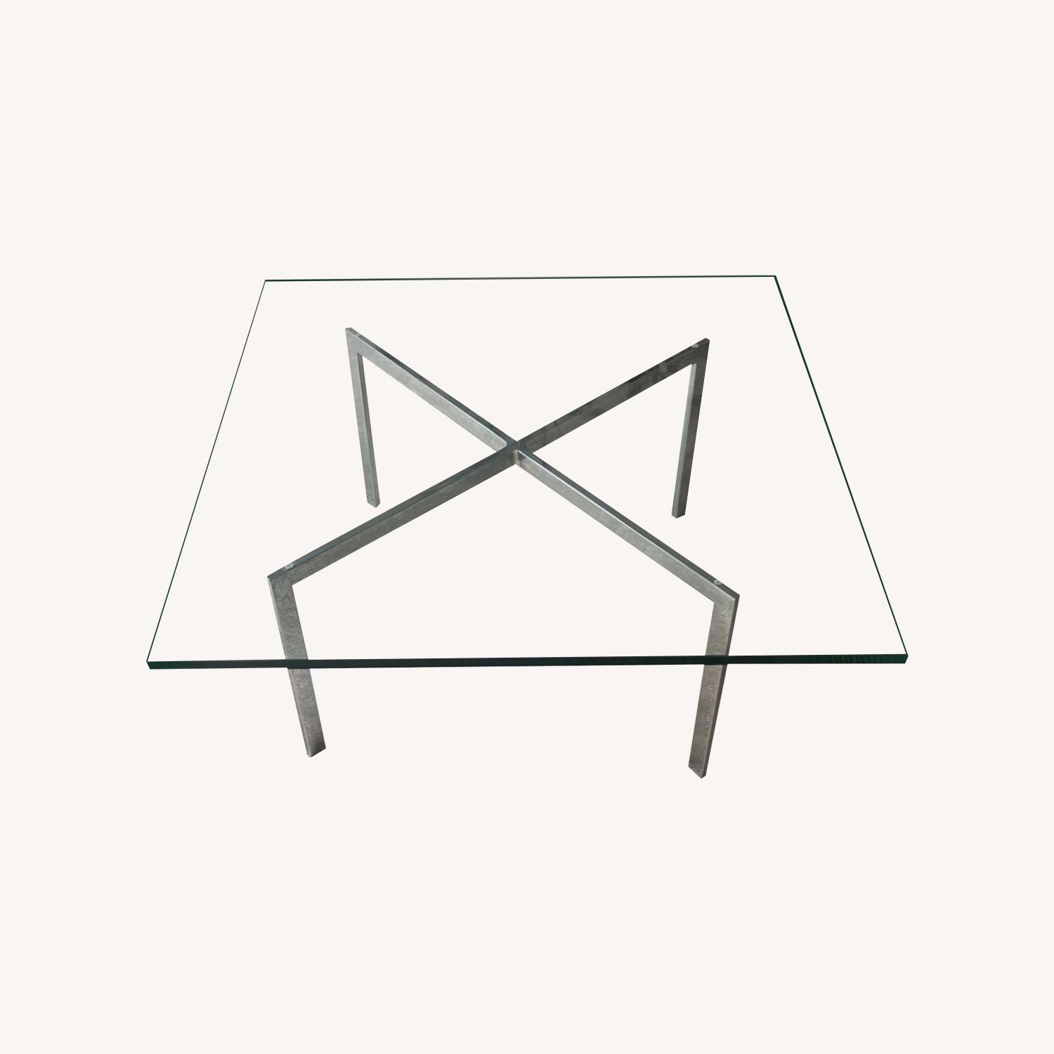 Chrome X-Base Coffee Table With Glass Top - image-0