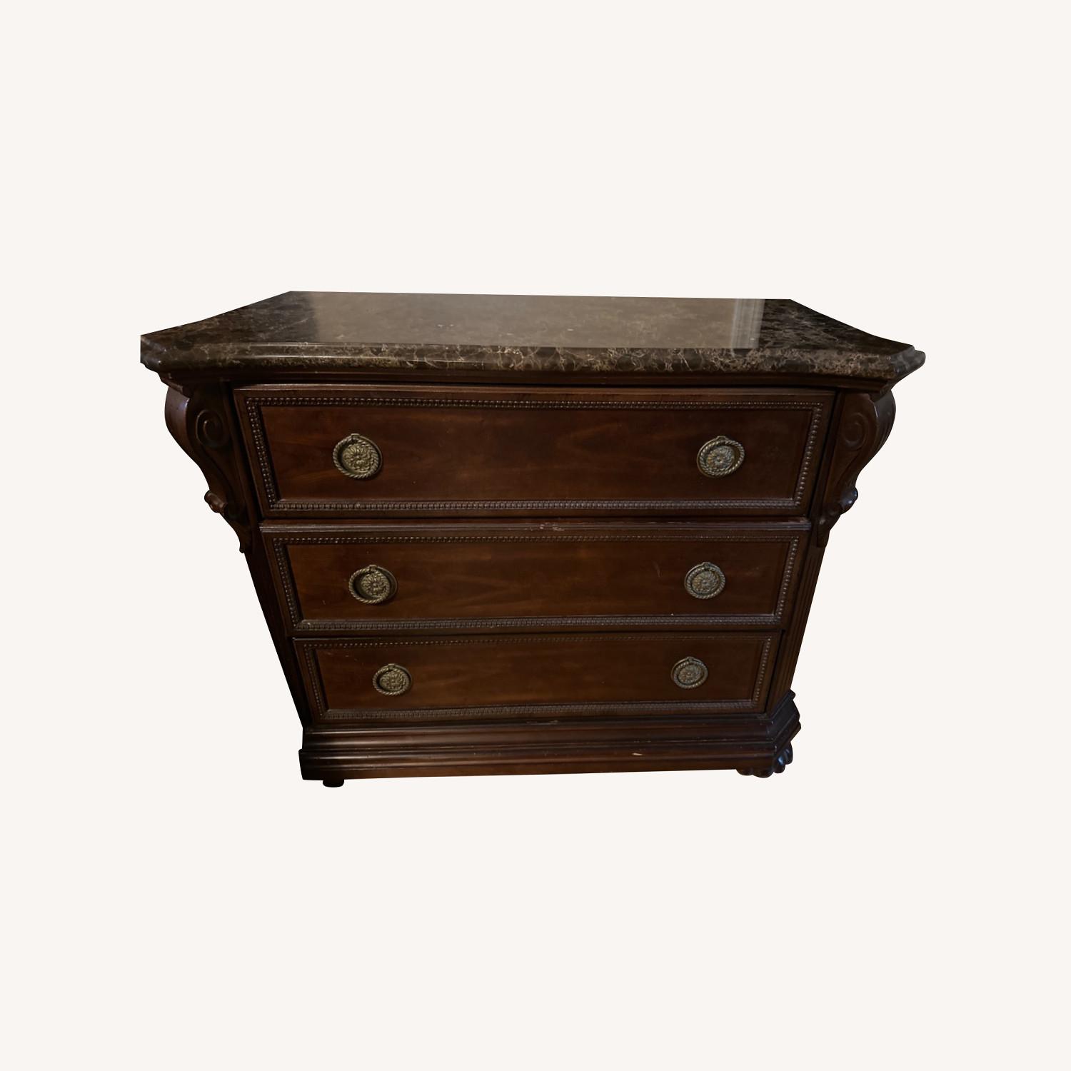 Bernhardt Nightstand with Marble Top AptDeco