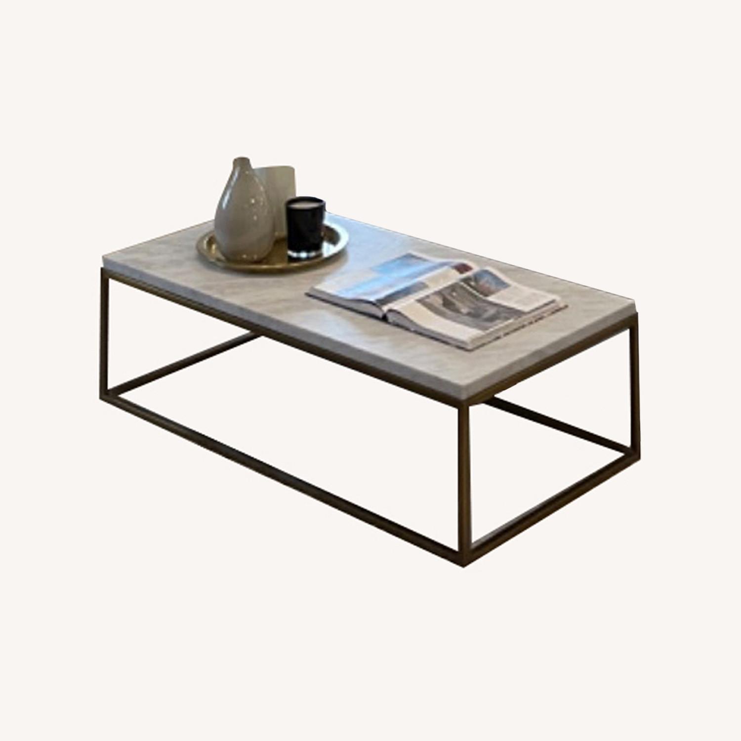 Restoration Hardware  Marble Brass Coffee Table - image-4