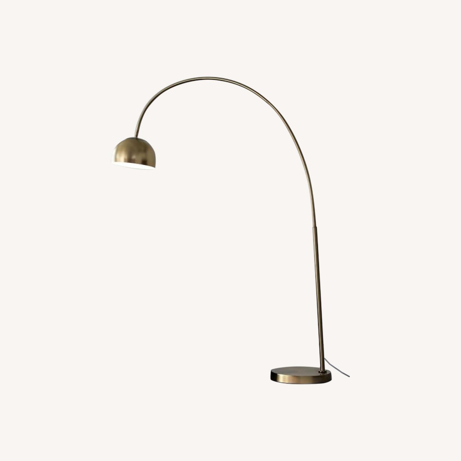 West Elm Overarching Brass Floor Lamp - image-0