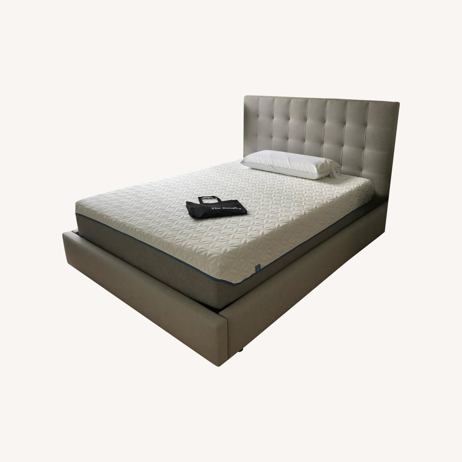 Room & Board Light Grey Storage Bed - image-0