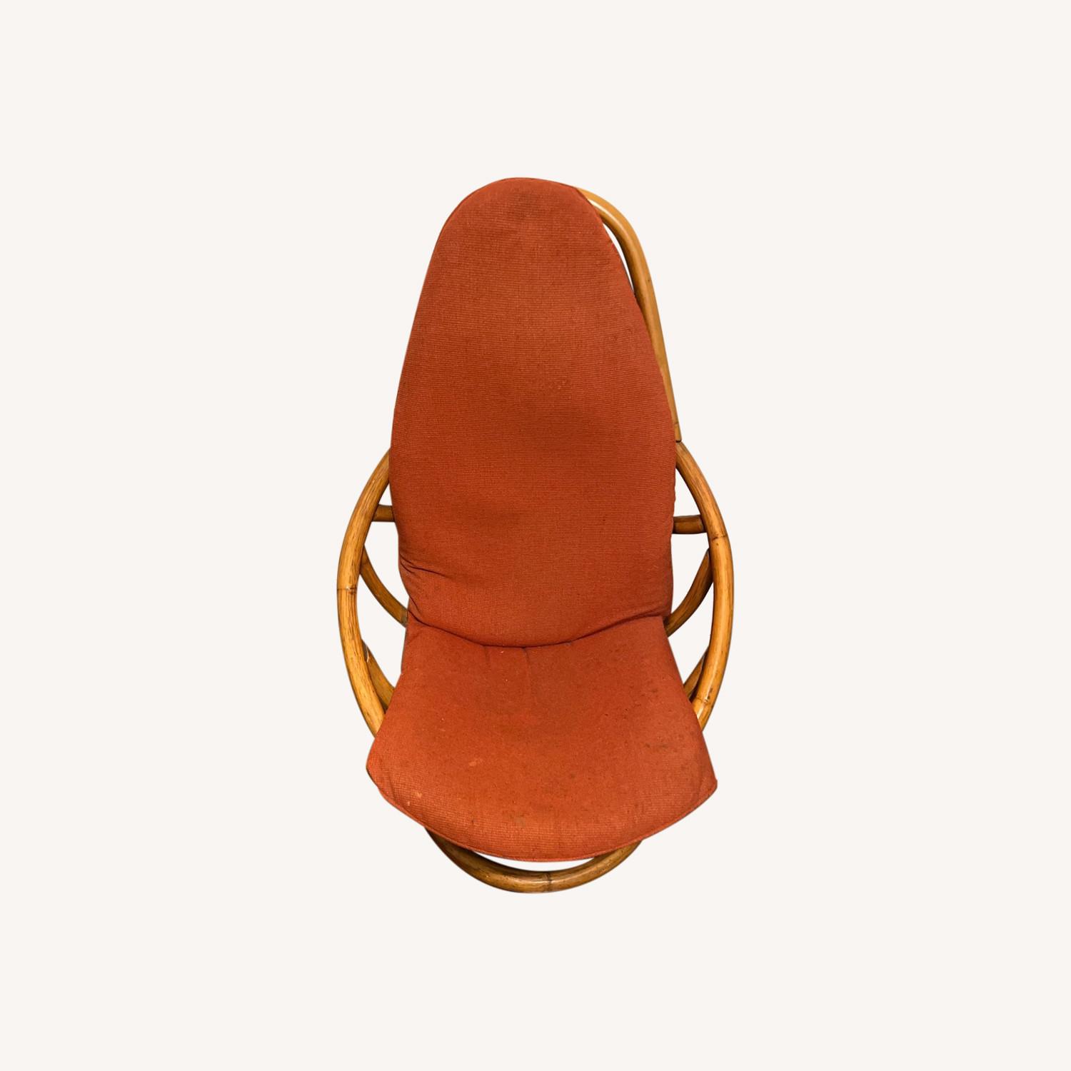 1970s Bamboo Swivel Chair - image-0