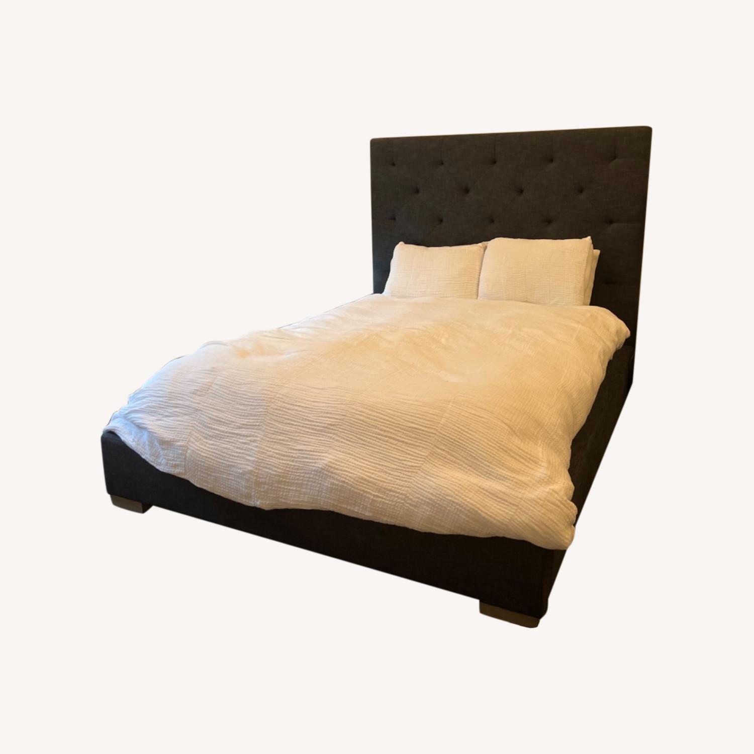 Restoration Hardware Black Textured Linen Bed AptDeco