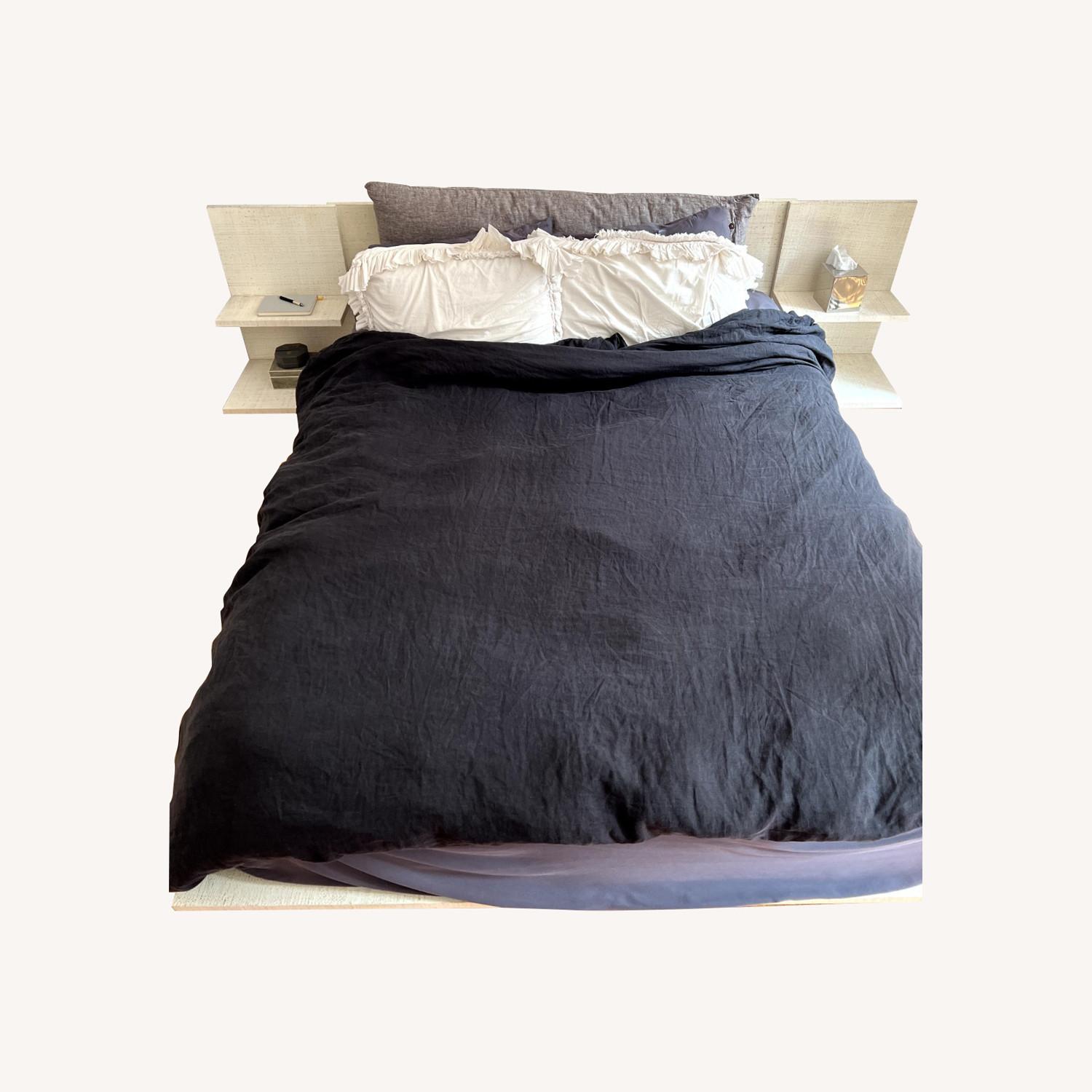 CB2 Andes White Linen Queen Bed AptDeco