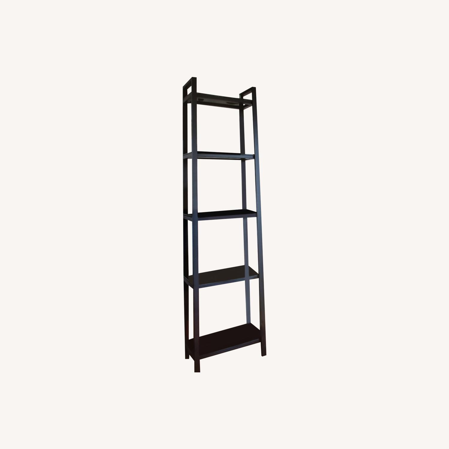 Crate & Barrel Black Metal and Glass Bookcase - image-0