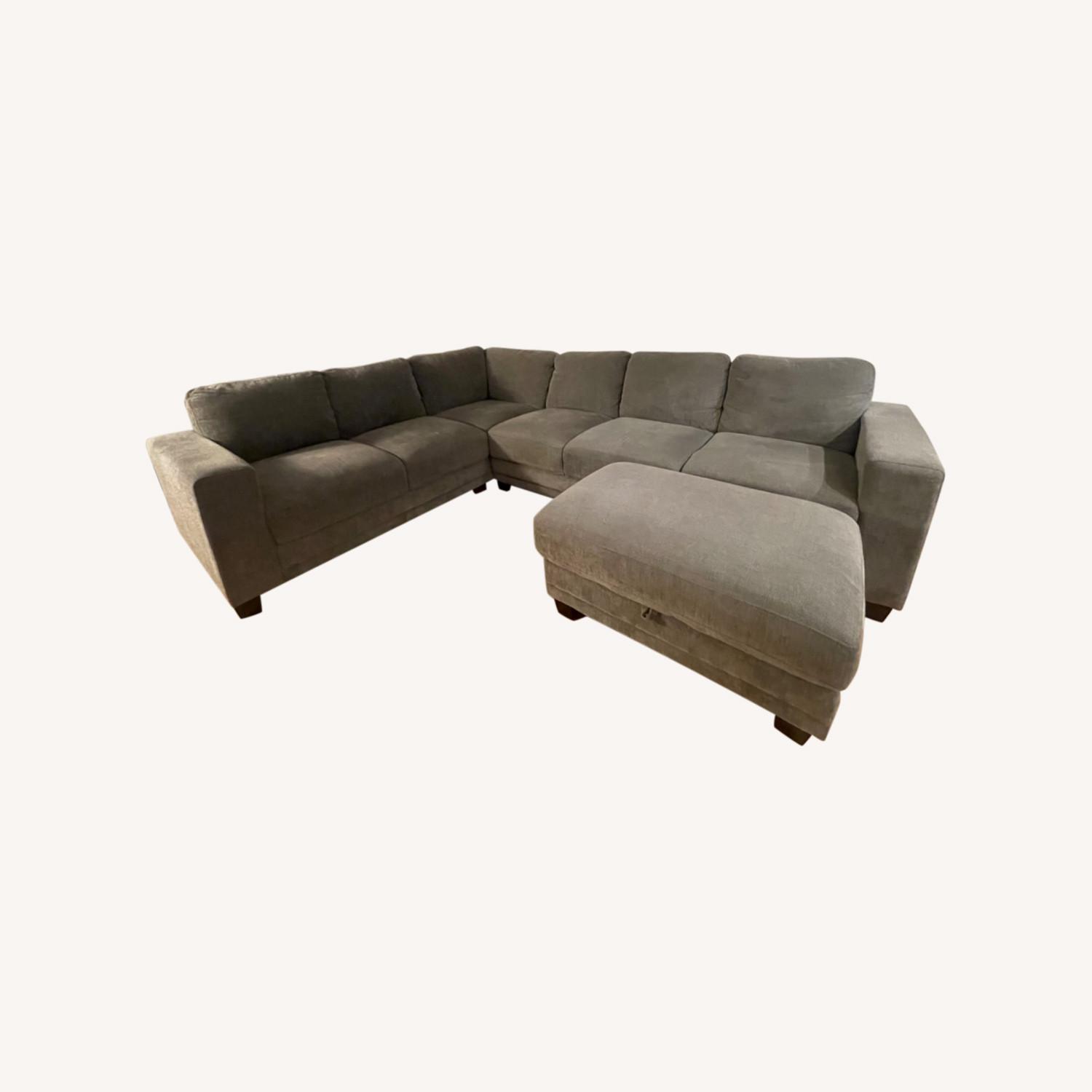 Costco L-shaped Sectional with Storage Ottoman - image-0