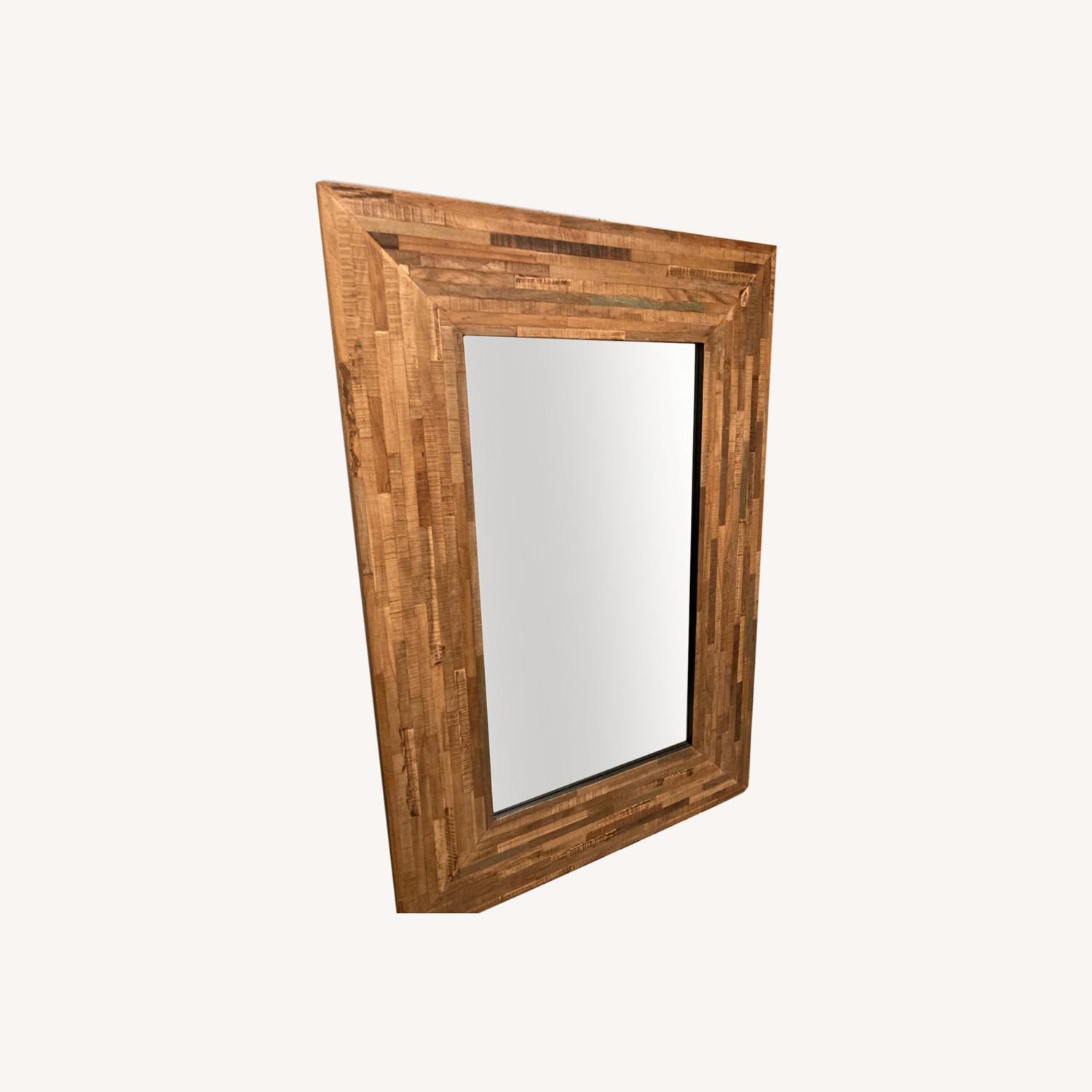 Large Wooden Frame Floor Mirror - AptDeco