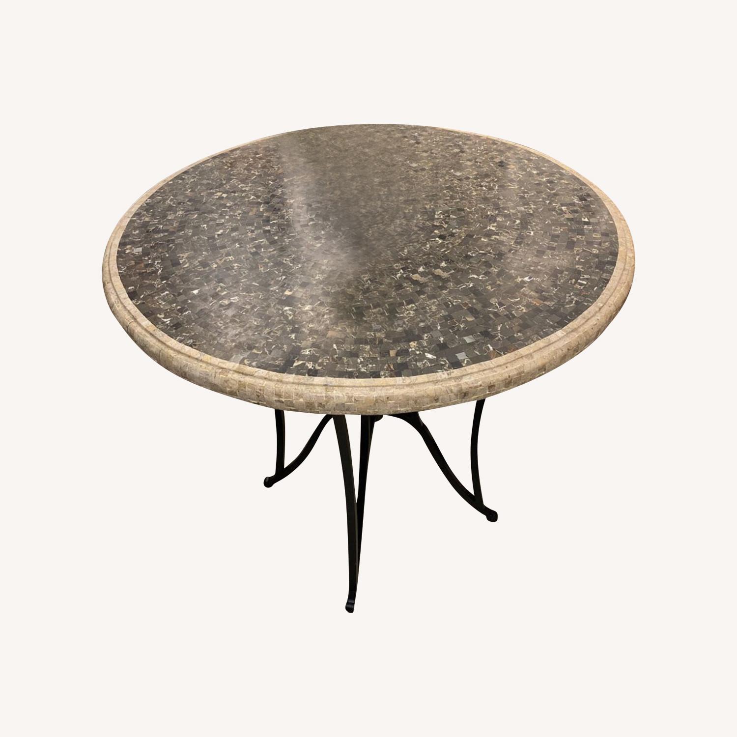 Mosaic Stone Top Bar Height Patio Dining Table AptDeco