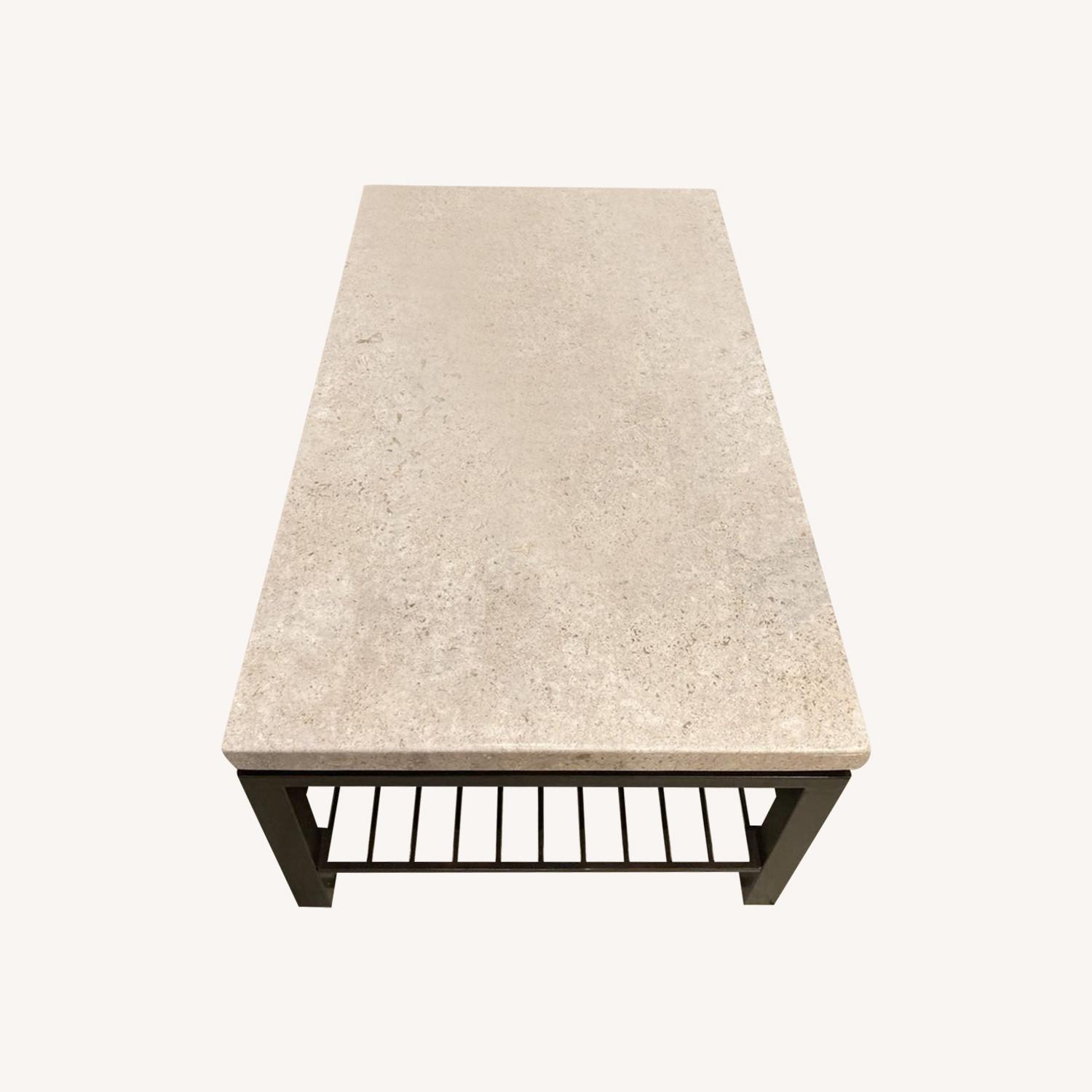 Bernhardt Tempo Travertine Coffee Table AptDeco