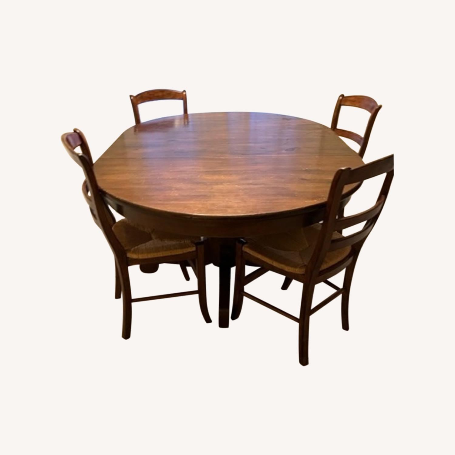 Round Dining Table with 4 Chairs with Extension AptDeco