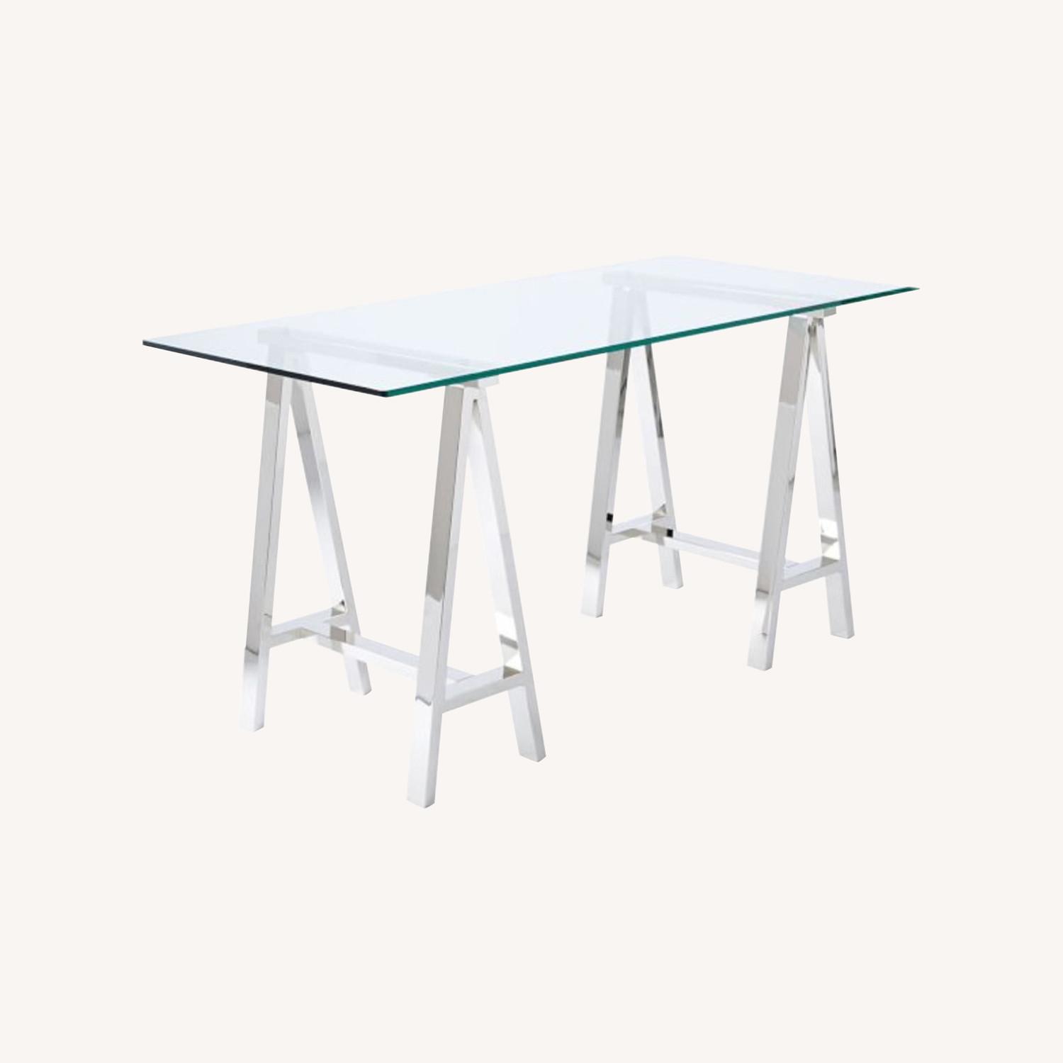 West Elm Modern Glass Desk - image-0