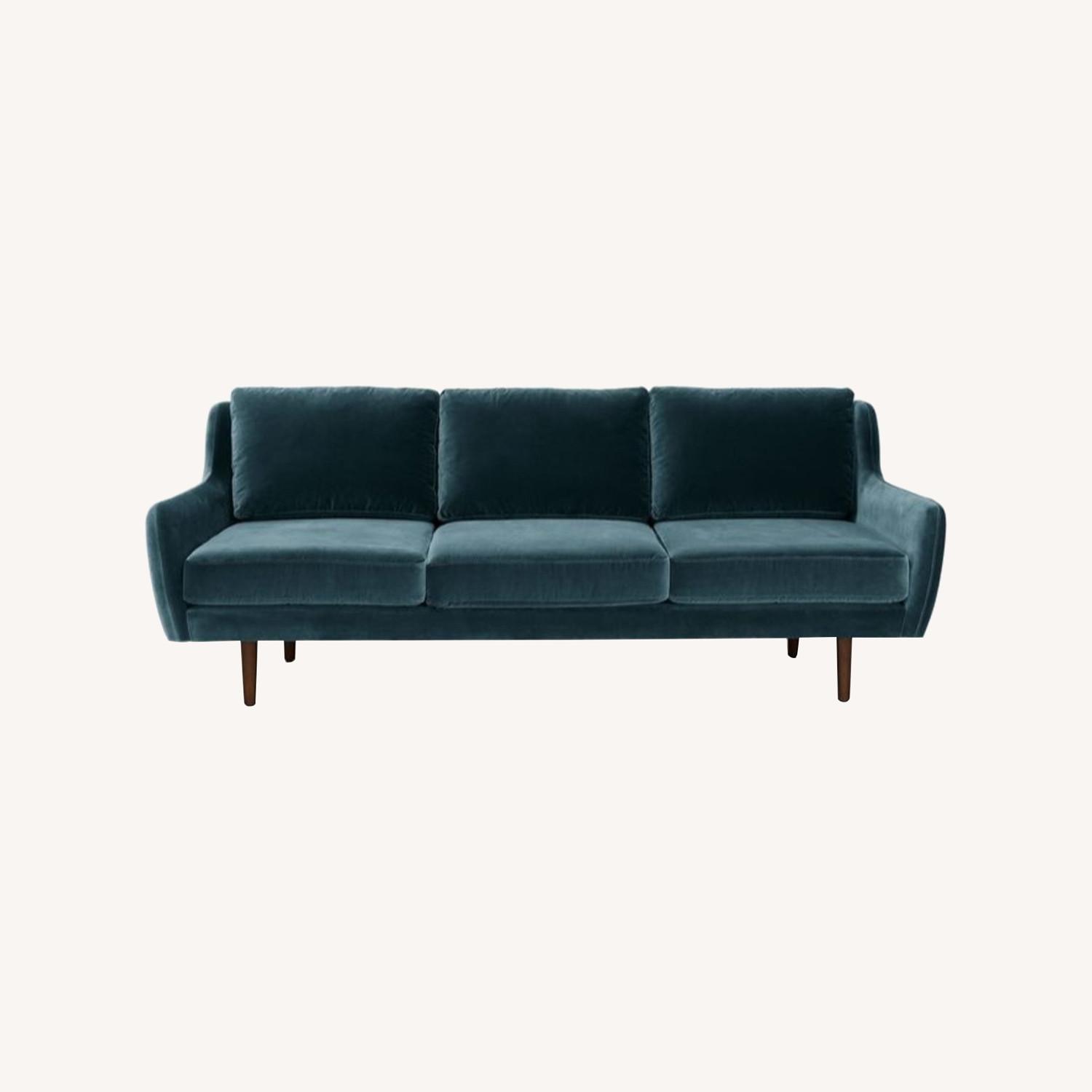 Article Velvet Couch Pacific Blue AptDeco