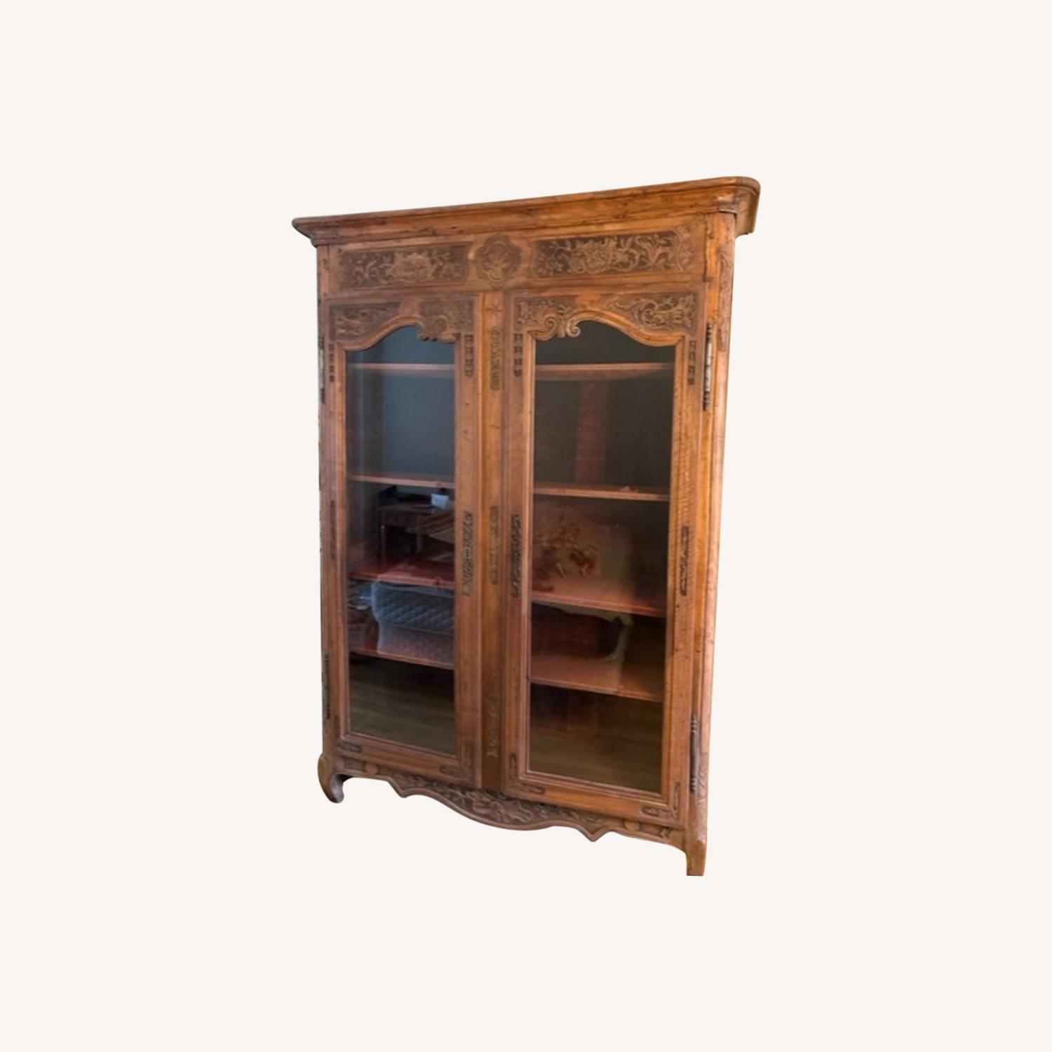 Unique Antique Glass Doored Multi-use Cabinet - image-0