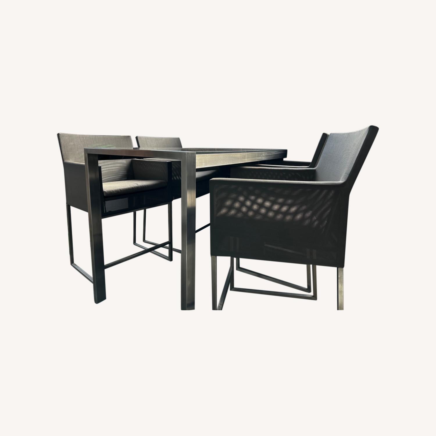 Crate & Barrel Dune High Dining Table & 4 Chairs AptDeco