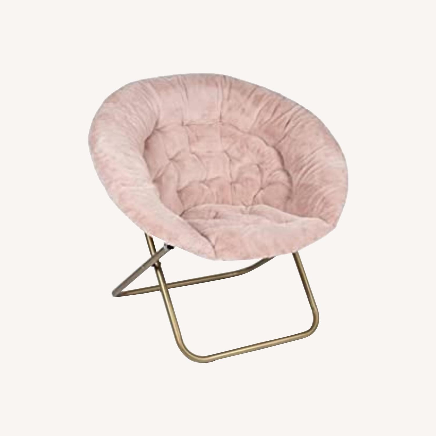 Milliard Pink Faux Fur Saucer Chair - image-0