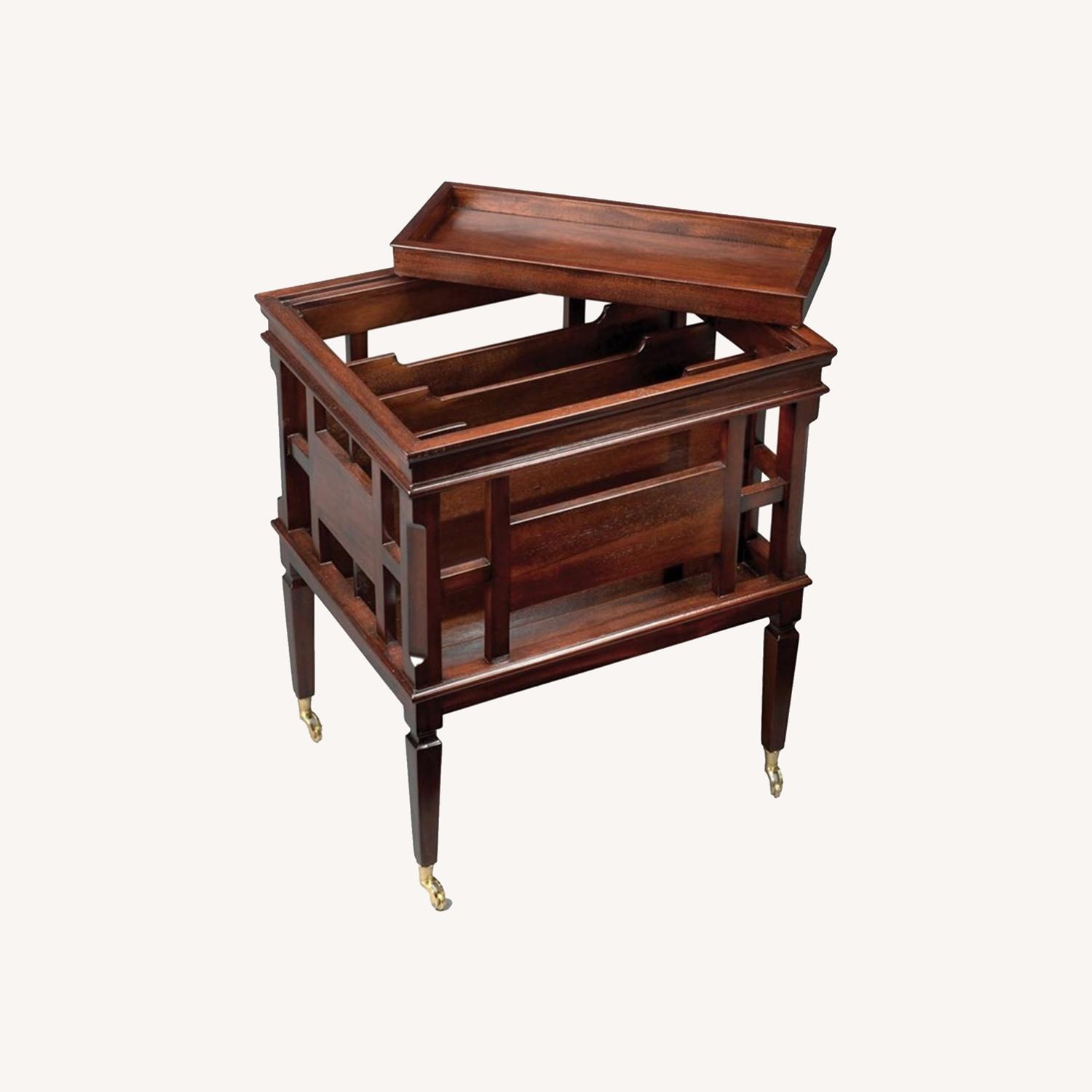 Scully & Scully Magazine Rack With Tray and Wheels - image-0