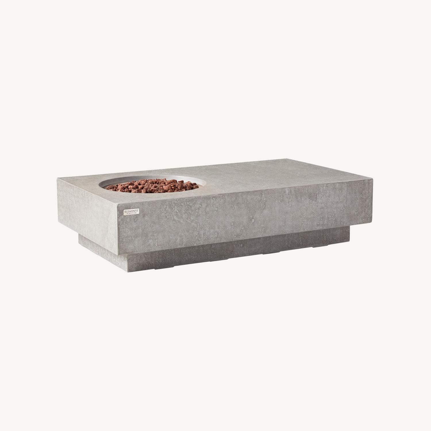 West Elm Rectangle Pedestal Fire Pit Table - image-0